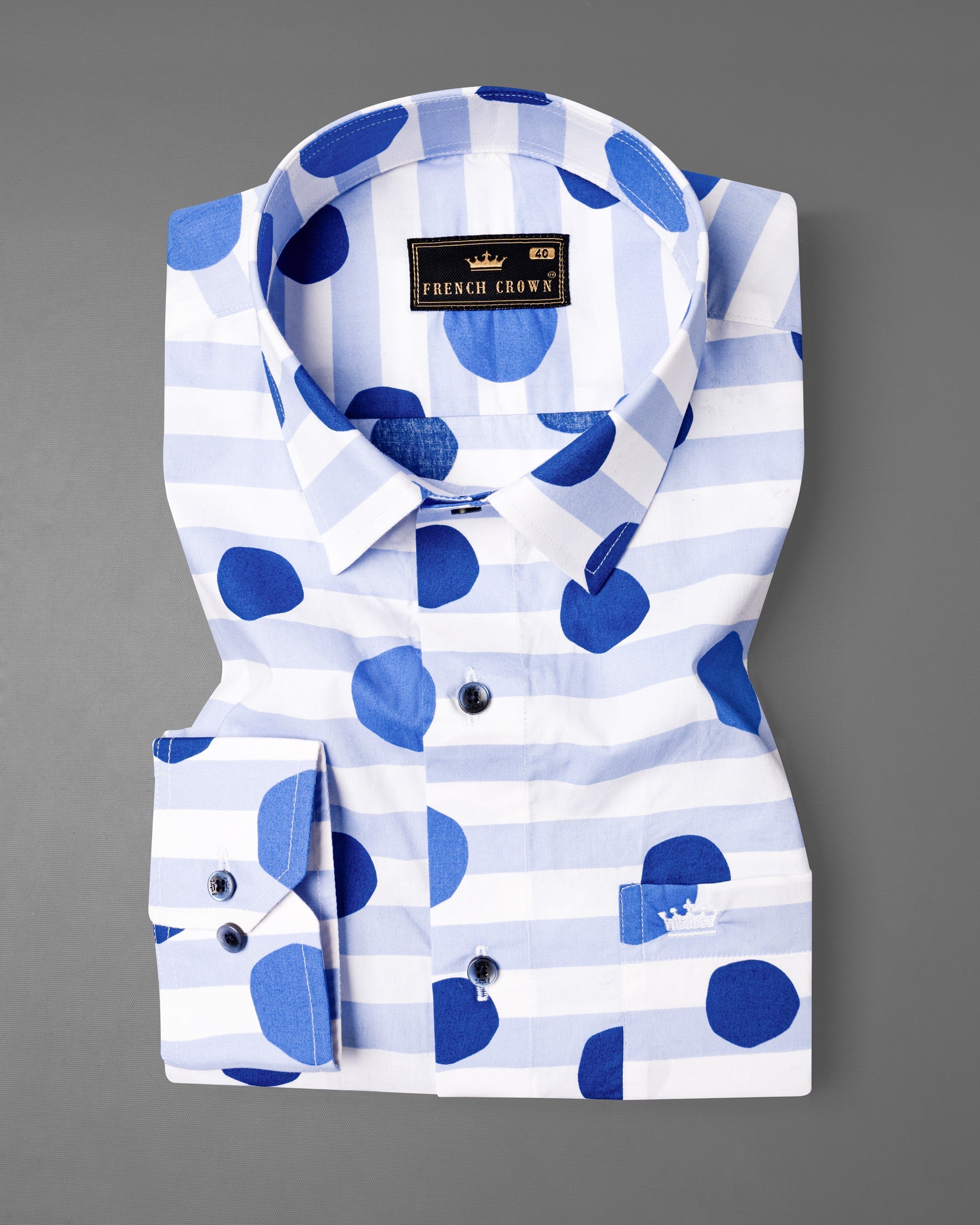 Moonraker with Polka Printed and Striped Premium Cotton Shirt