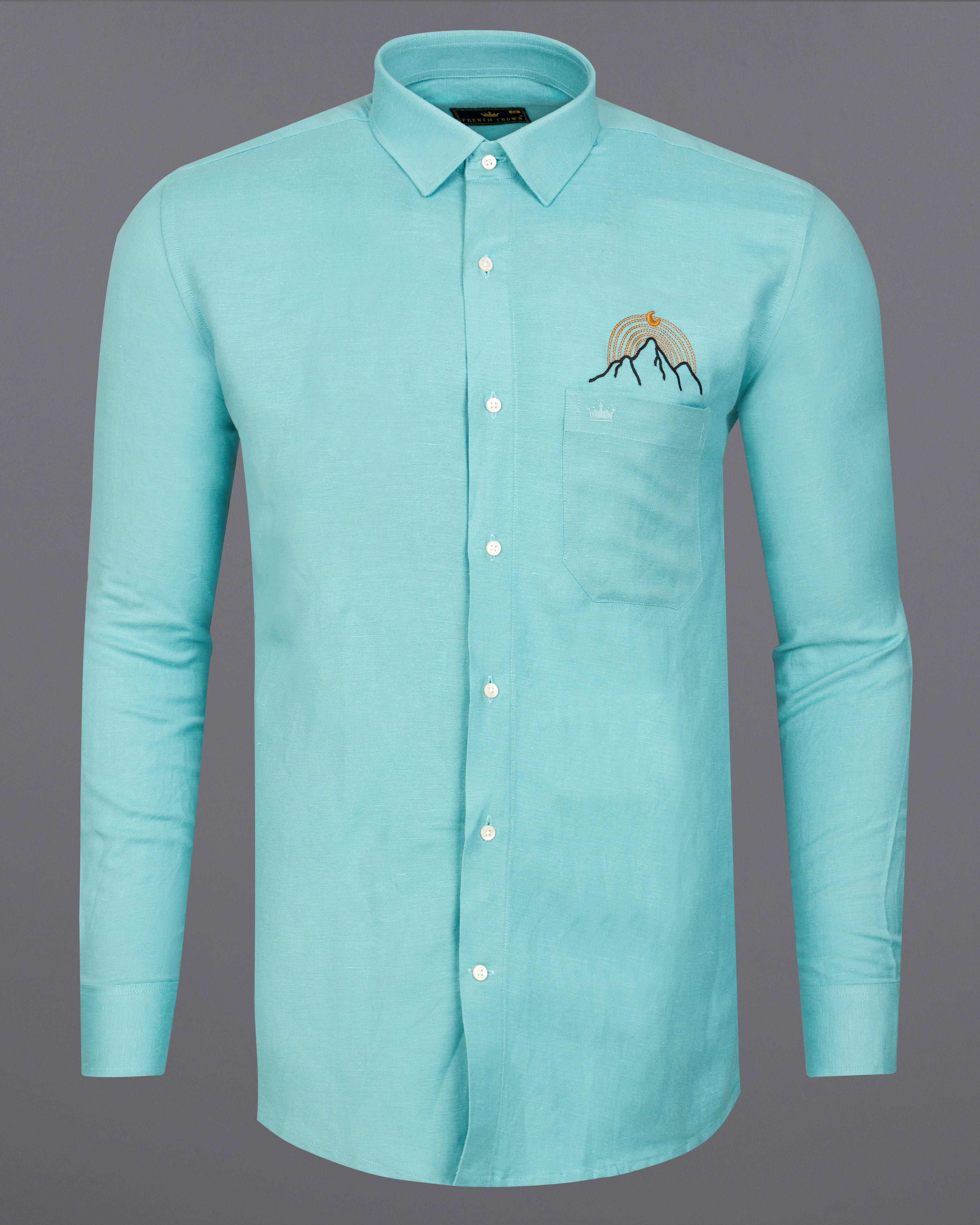 Cerulean Blue Embroidered Luxurious Linen Shirt 7017-E042-38, 7017-E042-H-38, 7017-E042-39, 7017-E042-H-39, 7017-E042-40, 7017-E042-H-40, 7017-E042-42, 7017-E042-H-42, 7017-E042-44, 7017-E042-H-44, 7017-E042-46, 7017-E042-H-46, 7017-E042-48, 7017-E042-H-48, 7017-E042-50, 7017-E042-H-50, 7017-E042-52, 7017-E042-H-52