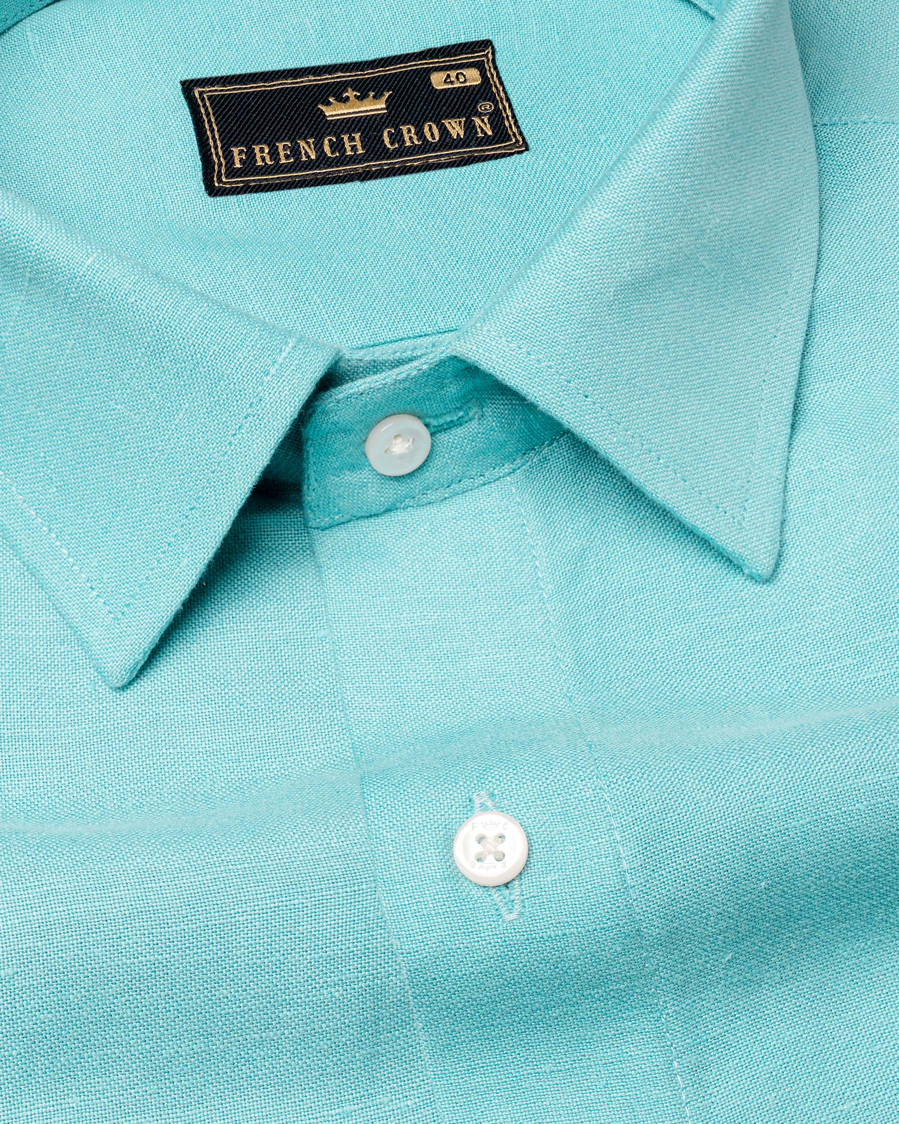 Tiffany Blue Luxurious Linen Shirt 7017-38, 7017-H-38, 7017-39, 7017-H-39, 7017-40, 7017-H-40, 7017-42, 7017-H-42, 7017-44, 7017-H-44, 7017-46, 7017-H-46, 7017-48, 7017-H-48, 7017-50, 7017-H-50, 7017-52, 7017-H-52