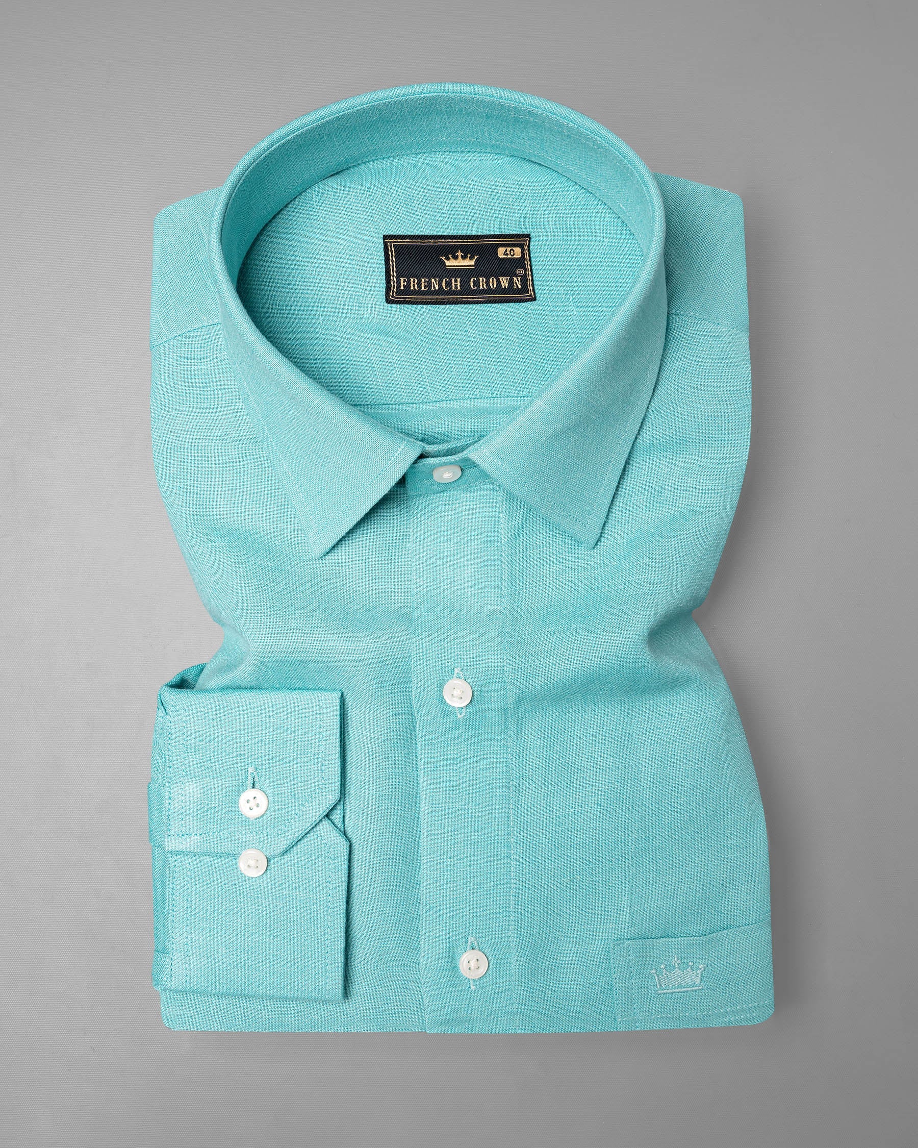 Tiffany Blue Luxurious Linen Shirt 7017-38, 7017-H-38, 7017-39, 7017-H-39, 7017-40, 7017-H-40, 7017-42, 7017-H-42, 7017-44, 7017-H-44, 7017-46, 7017-H-46, 7017-48, 7017-H-48, 7017-50, 7017-H-50, 7017-52, 7017-H-52