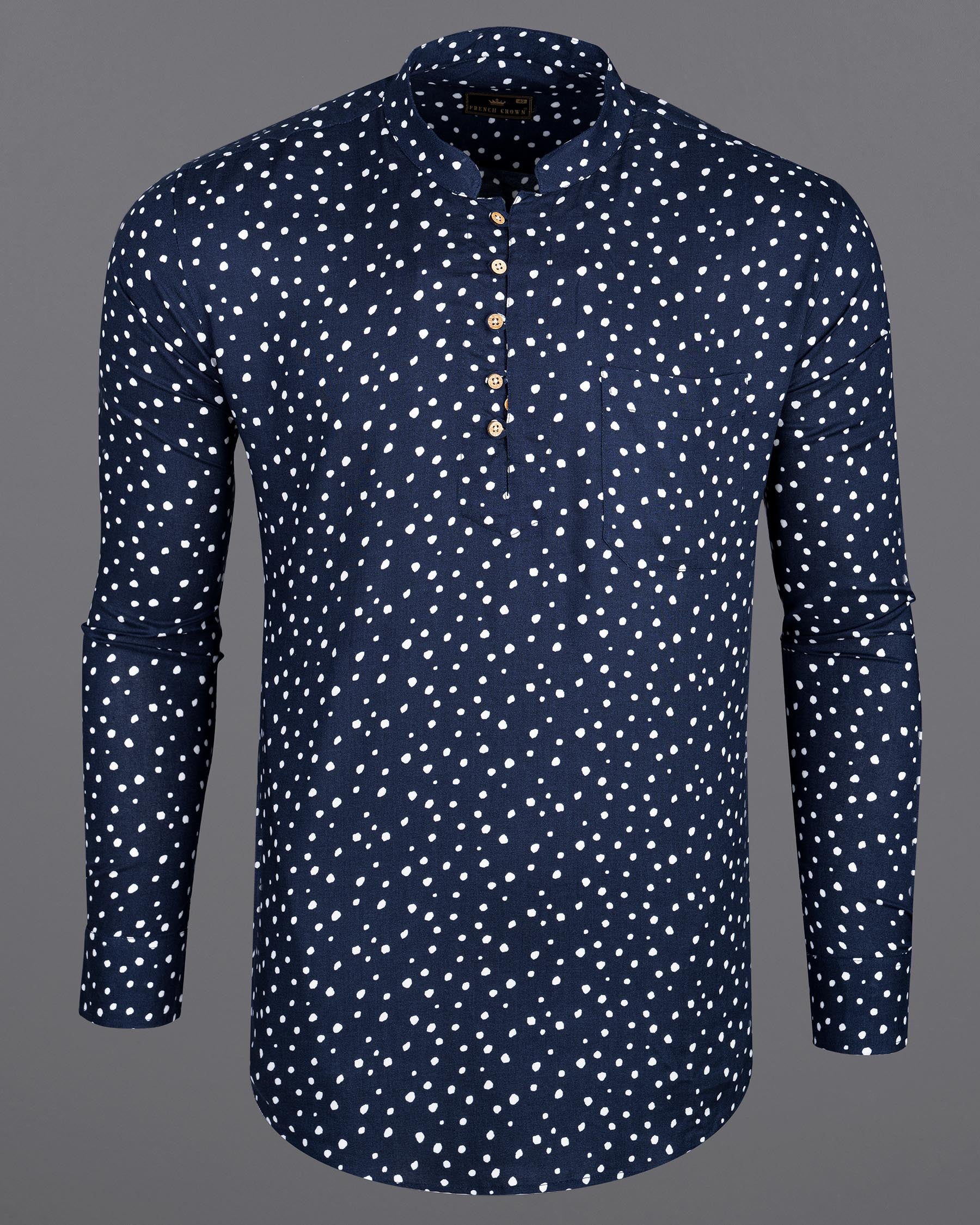 Firefly Dotted Premium Tencel Kurta Shirt