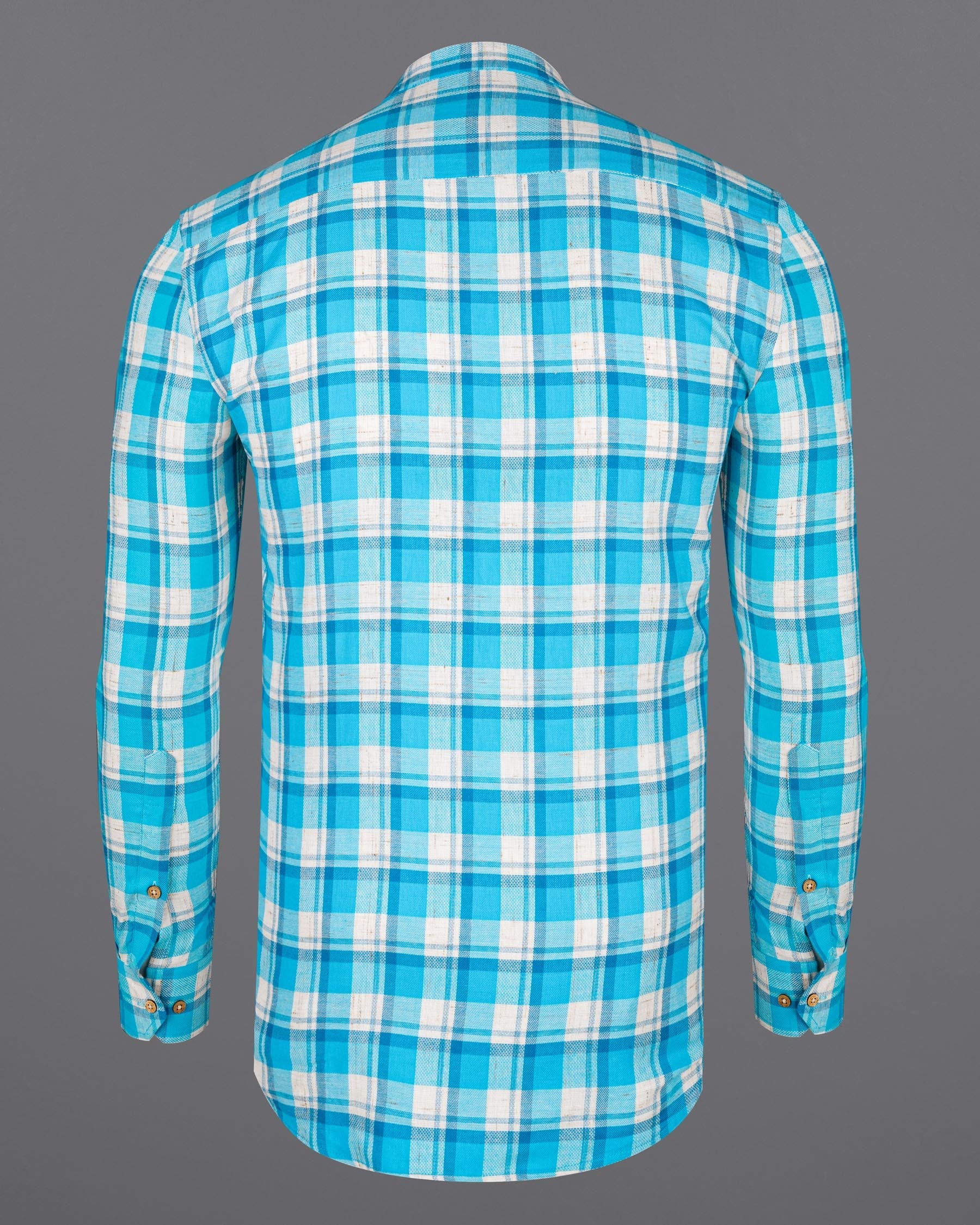 Cerulean Blue and Bright White Plaid Twill Premium Cotton Kurta Shirt 7043-KS-38, 7043-KS-H-38, 7043-KS-39, 7043-KS-H-39, 7043-KS-40, 7043-KS-H-40, 7043-KS-42, 7043-KS-H-42, 7043-KS-44, 7043-KS-H-44, 7043-KS-46, 7043-KS-H-46, 7043-KS-48, 7043-KS-H-48, 7043-KS-50, 7043-KS-H-50, 7043-KS-52, 7043-KS-H-52