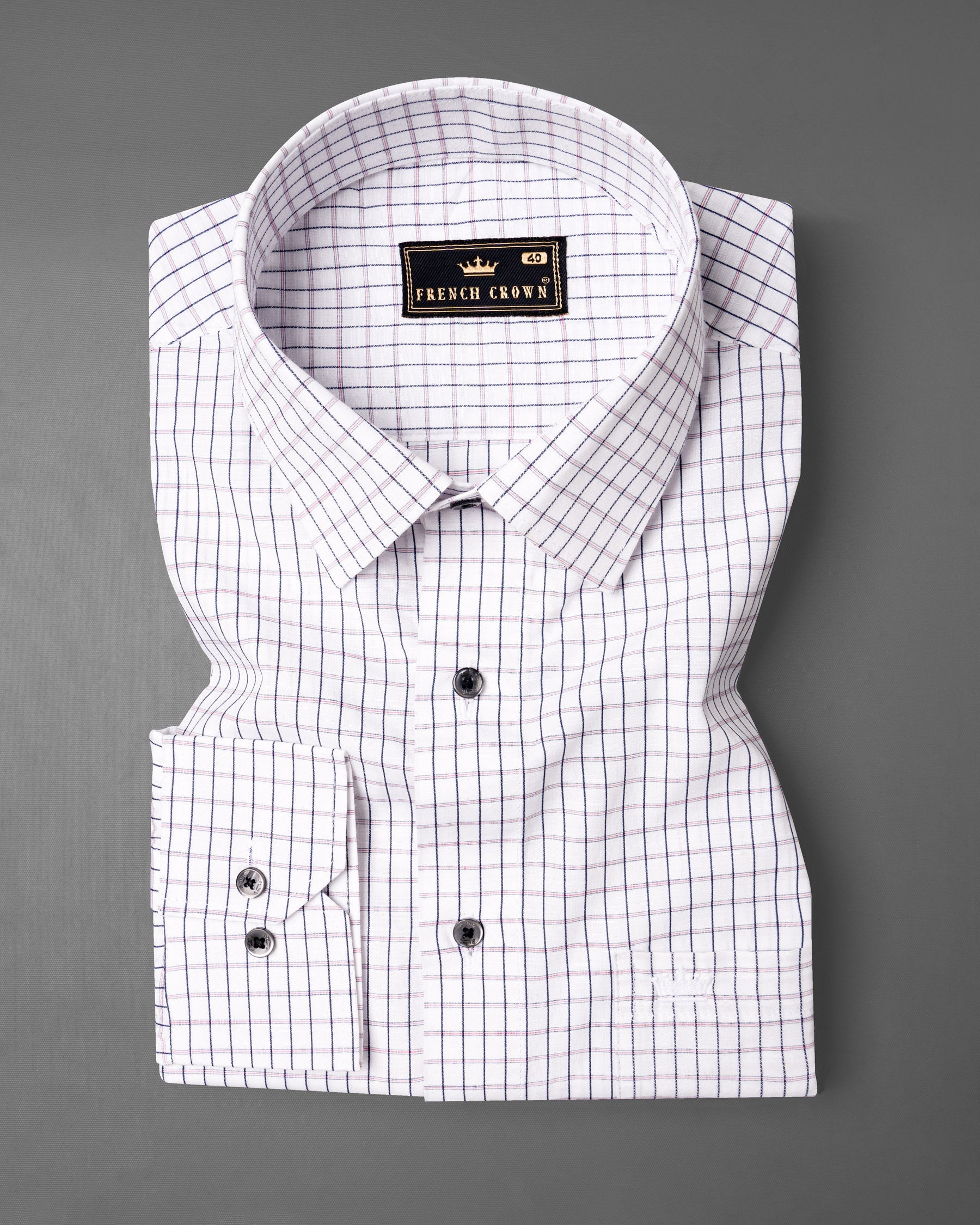 Bright White Checkered Premium Cotton Shirt 7048-BLK-38, 7048-BLK-H-38, 7048-BLK-39, 7048-BLK-H-39, 7048-BLK-40, 7048-BLK-H-40, 7048-BLK-42, 7048-BLK-H-42, 7048-BLK-44, 7048-BLK-H-44, 7048-BLK-46, 7048-BLK-H-46, 7048-BLK-48, 7048-BLK-H-48, 7048-BLK-50, 7048-BLK-H-50, 7048-BLK-52, 7048-BLK-H-52