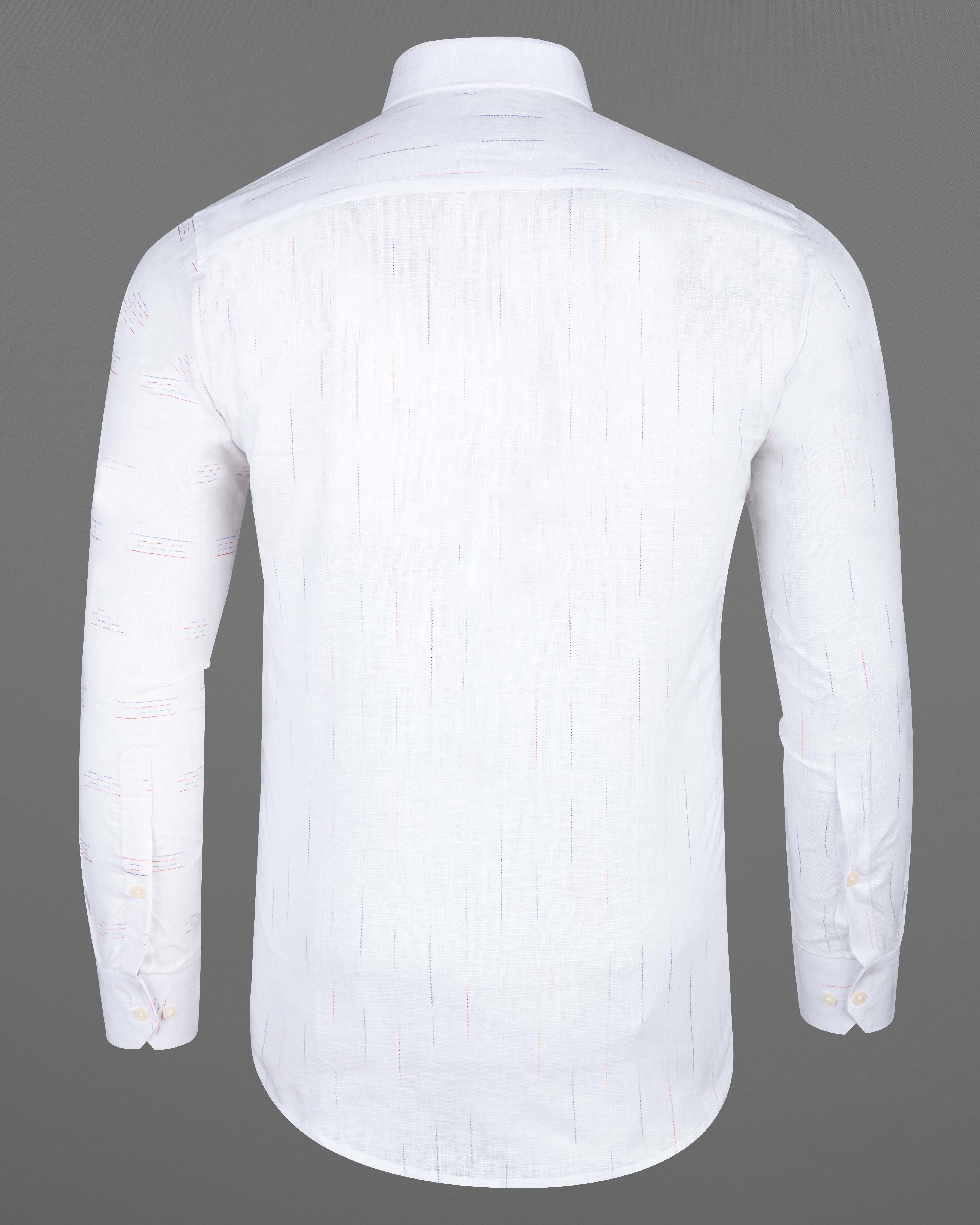 Bright White Half Vertical Half Horizontal Textured Luxurious Linen Shirt 7052-38, 7052-H-38, 7052-39, 7052-H-39, 7052-40, 7052-H-40, 7052-42, 7052-H-42, 7052-44, 7052-H-44, 7052-46, 7052-H-46, 7052-48, 7052-H-48, 7052-50, 7052-H-50, 7052-52, 7052-H-52