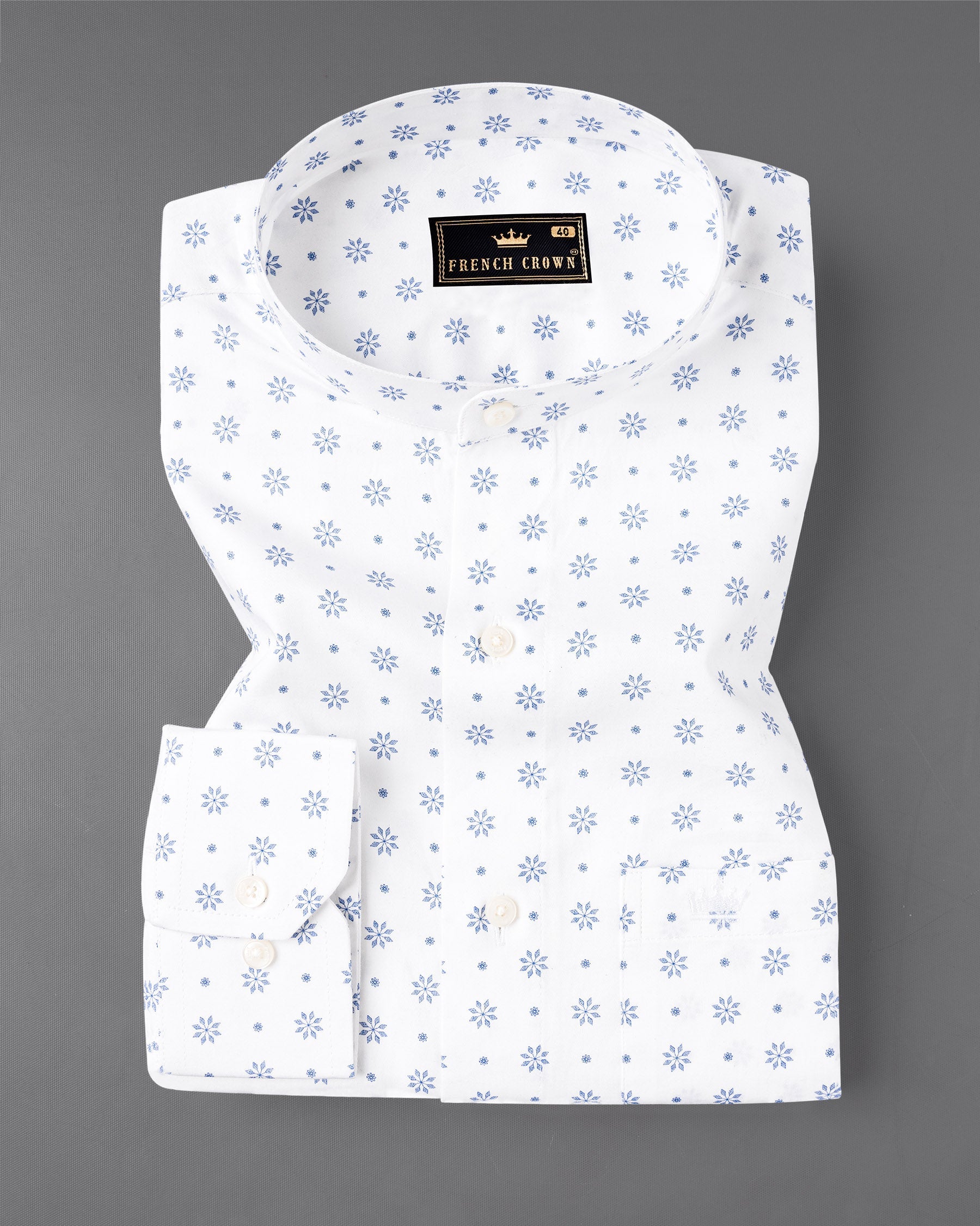 Bright White With Pale Cerulean Blue Floral Printed Premium Satin Shirt 7092-M-38,7092-M-38,7092-M-39,7092-M-39,7092-M-40,7092-M-40,7092-M-42,7092-M-42,7092-M-44,7092-M-44,7092-M-46,7092-M-46,7092-M-48,7092-M-48,7092-M-50,7092-M-50,7092-M-52,7092-M-52