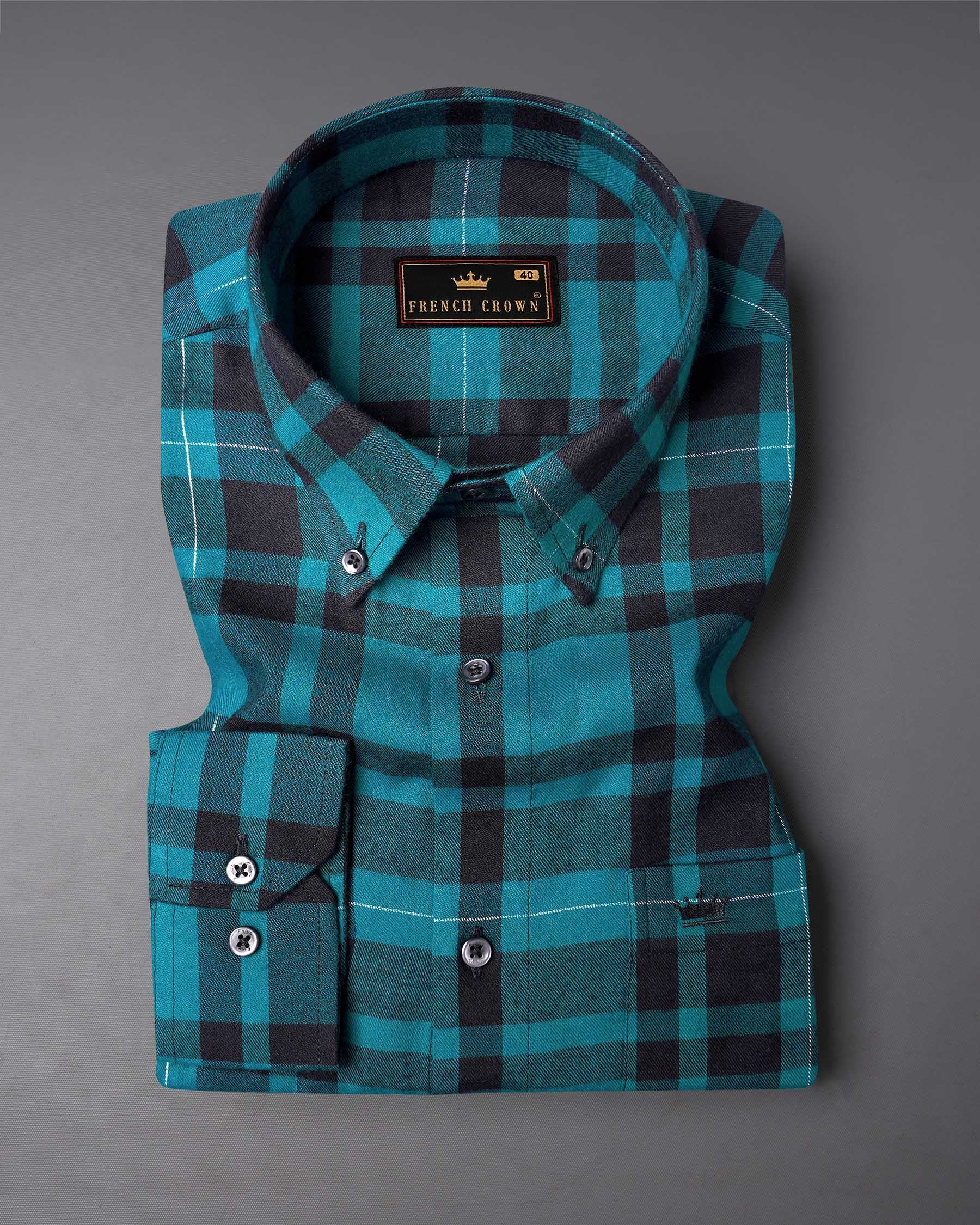 Deep Aqua and Cinder Plaid Flannel Shirt 7150-BD-BLK-38, 7150-BD-BLK-H-38, 7150-BD-BLK-39, 7150-BD-BLK-H-39, 7150-BD-BLK-40, 7150-BD-BLK-H-40, 7150-BD-BLK-42, 7150-BD-BLK-H-42, 7150-BD-BLK-44, 7150-BD-BLK-H-44, 7150-BD-BLK-46, 7150-BD-BLK-H-46, 7150-BD-BLK-48, 7150-BD-BLK-H-48, 7150-BD-BLK-50, 7150-BD-BLK-H-50, 7150-BD-BLK-52, 7150-BD-BLK-H-52