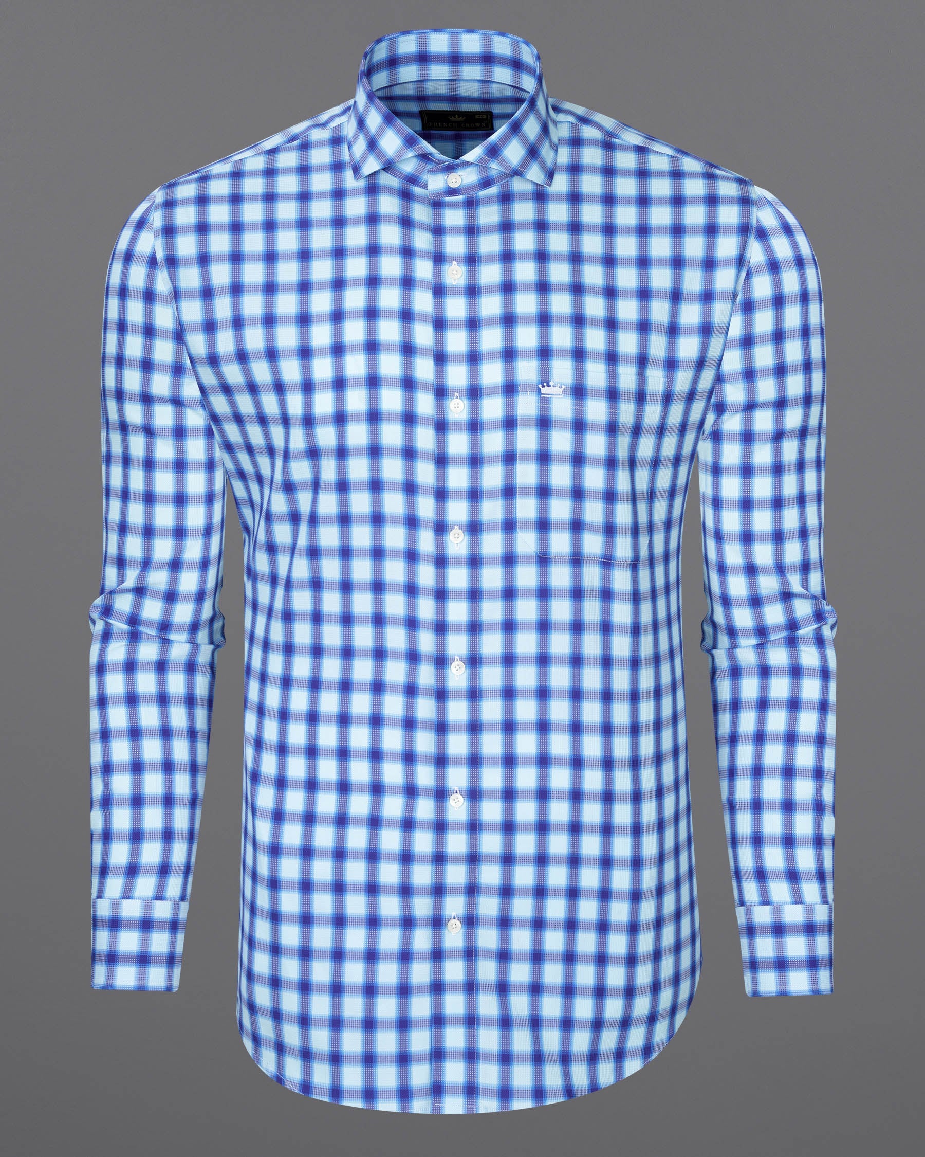 Jagged Ice and Cerulean Blue Checkered Dobby Textured Premium Giza Cotton Shirt 7151-CA-38,7151-CA-H-38,7151-CA-39,7151-CA-H-39,7151-CA-40,7151-CA-H-40,7151-CA-42,7151-CA-H-42,7151-CA-44,7151-CA-H-44,7151-CA-46,7151-CA-H-46,7151-CA-48,7151-CA-H-48,7151-CA-50,7151-CA-H-50,7151-CA-52,7151-CA-H-52