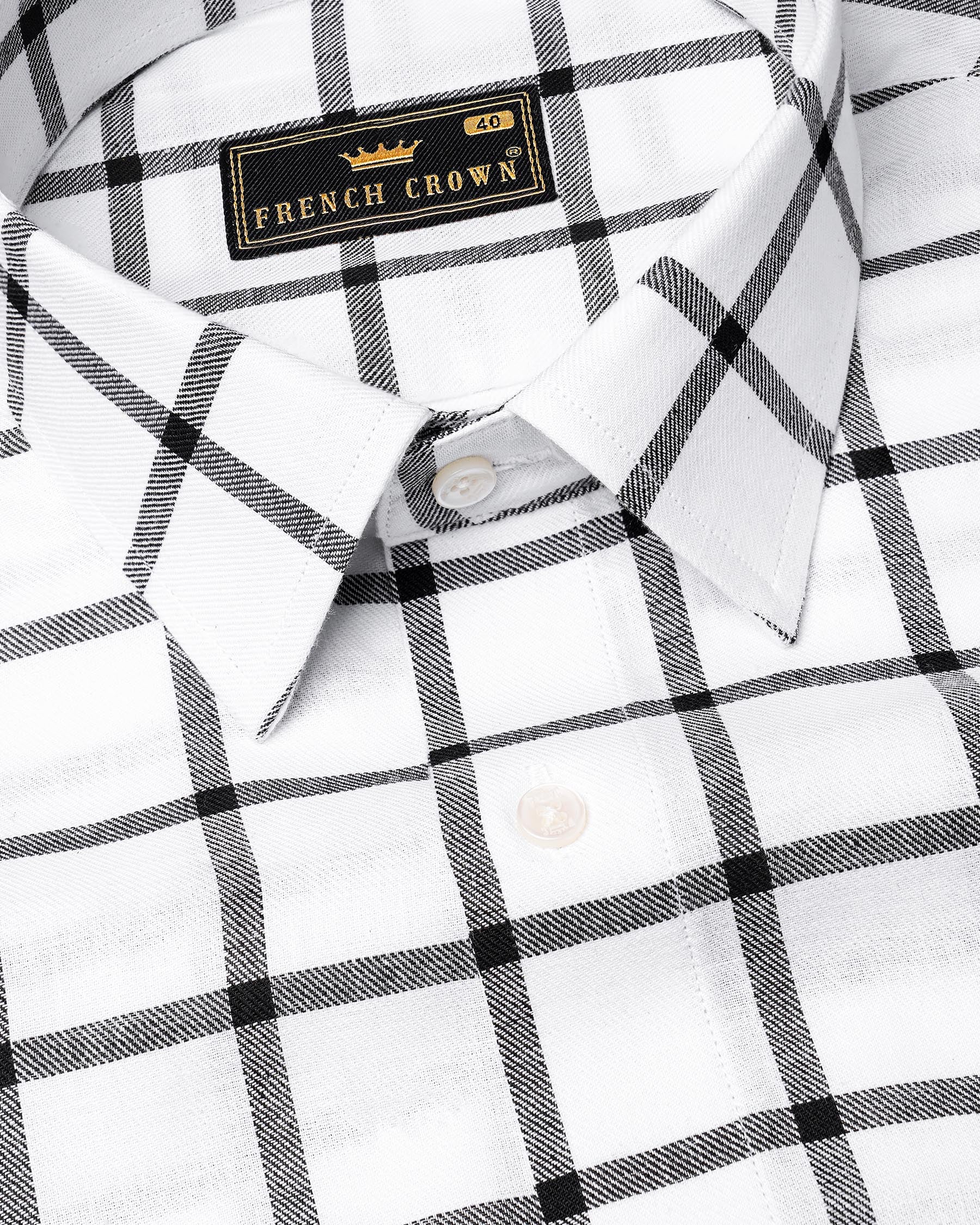 White and Black Windowpane Twill Premium Cotton Shirt 7154-CA-38,7154-CA-H-38,7154-CA-39,7154-CA-H-39,7154-CA-40,7154-CA-H-40,7154-CA-42,7154-CA-H-42,7154-CA-44,7154-CA-H-44,7154-CA-46,7154-CA-H-46,7154-CA-48,7154-CA-H-48,7154-CA-50,7154-CA-H-50,7154-CA-52,7154-CA-H-52