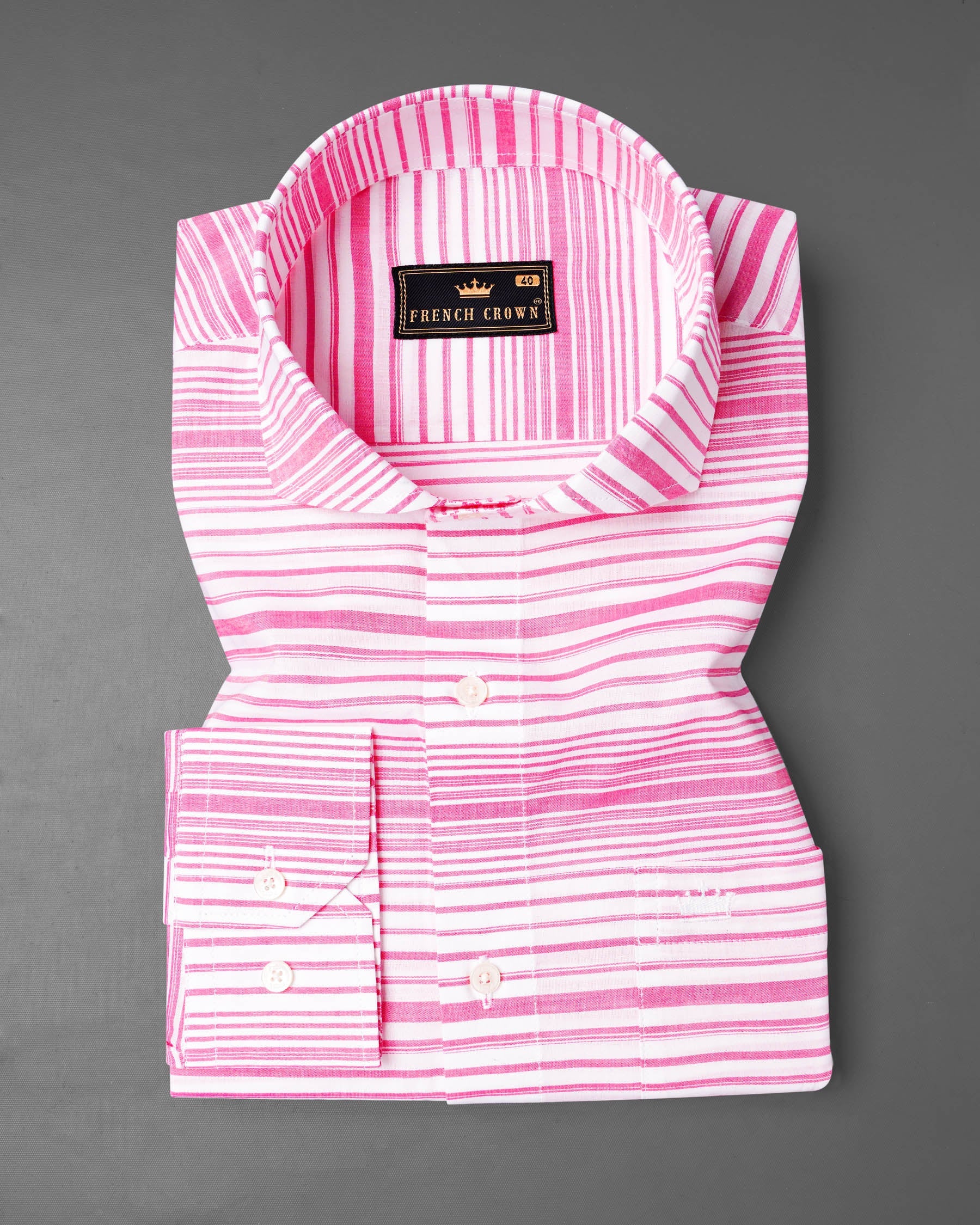 Bright White and Deep Blush Striped Premium Cotton Shirt 7166-CA-38,7166-CA-H-38,7166-CA-39,7166-CA-H-39,7166-CA-40,7166-CA-H-40,7166-CA-42,7166-CA-H-42,7166-CA-44,7166-CA-H-44,7166-CA-46,7166-CA-H-46,7166-CA-48,7166-CA-H-48,7166-CA-50,7166-CA-H-50,7166-CA-52,7166-CA-H-52