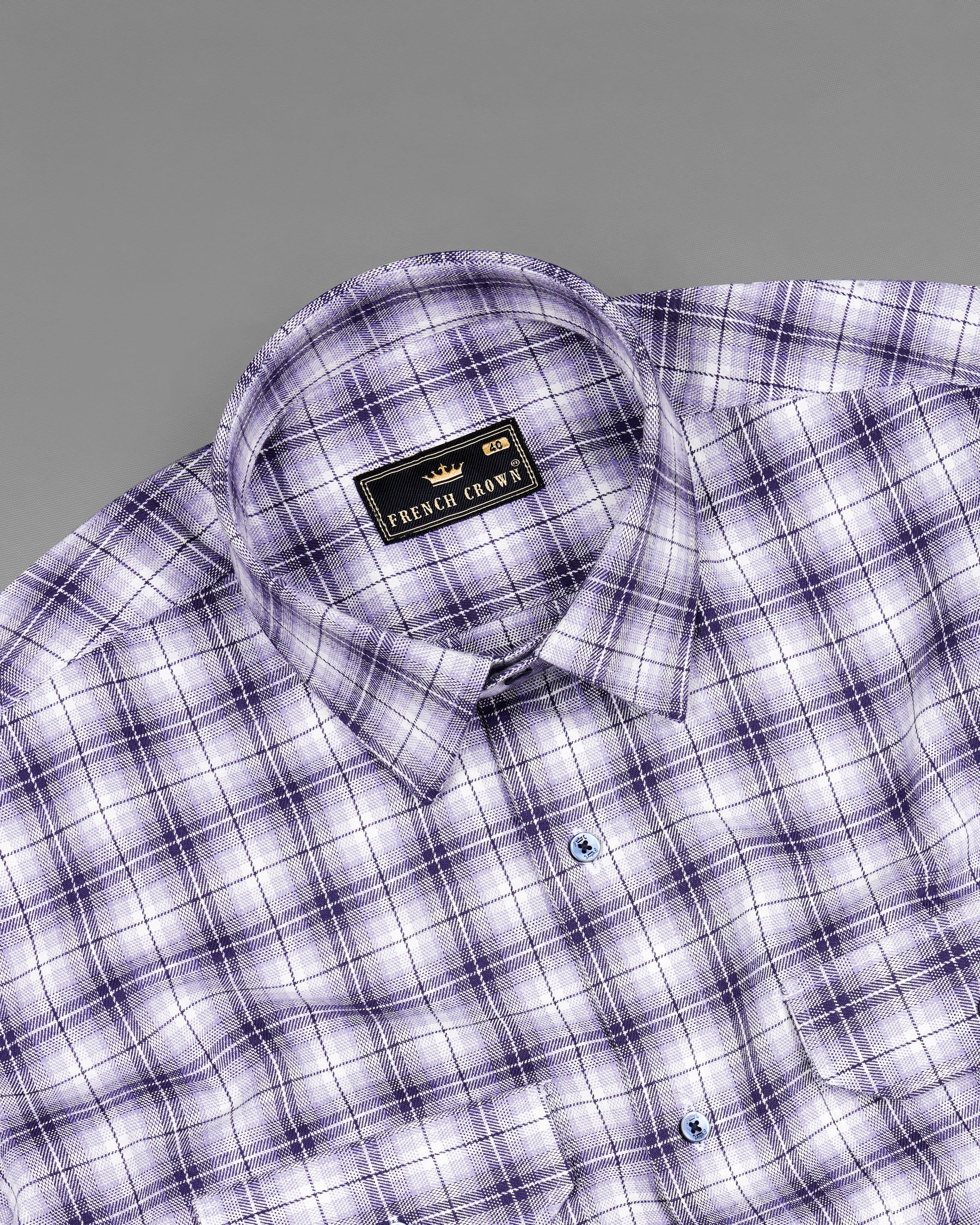 Manatee and white Plaid Oxford Royal Overshirt/Shacket