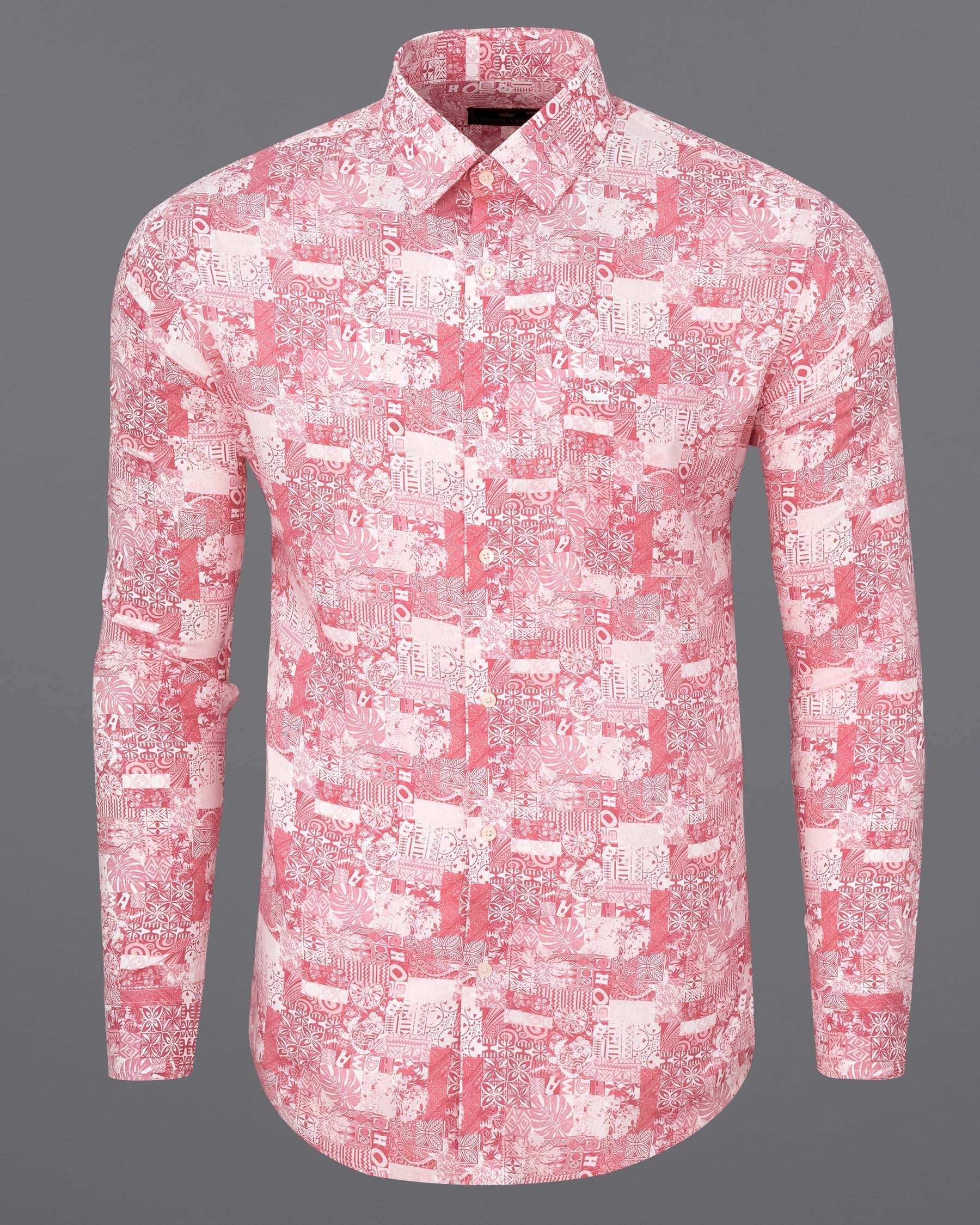 Froly Pink Tribal Printed Premium Cotton Shirt 7175-38,7175-H-38,7175-39,7175-H-39,7175-40,7175-H-40,7175-42,7175-H-42,7175-44,7175-H-44,7175-46,7175-H-46,7175-48,7175-H-48,7175-50,7175-H-50,7175-52,7175-H-52