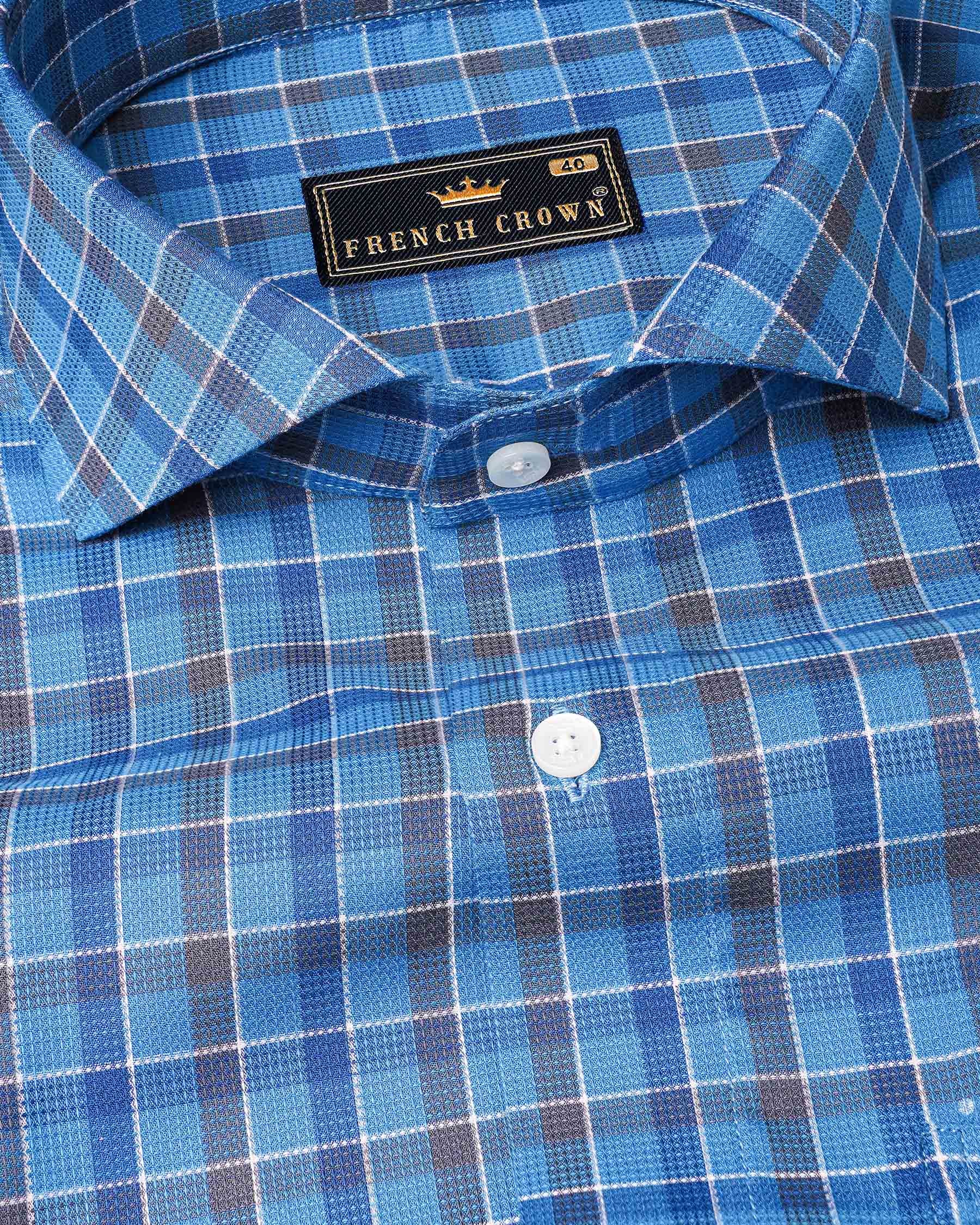 Malibu and St Tropaz Blue Plaid Dobby Textured Premium Giza Cotton Shirt 7200-CA-38,7200-CA-H-38,7200-CA-39,7200-CA-H-39,7200-CA-40,7200-CA-H-40,7200-CA-42,7200-CA-H-42,7200-CA-44,7200-CA-H-44,7200-CA-46,7200-CA-H-46,7200-CA-48,7200-CA-H-48,7200-CA-50,7200-CA-H-50,7200-CA-52,7200-CA-H-52