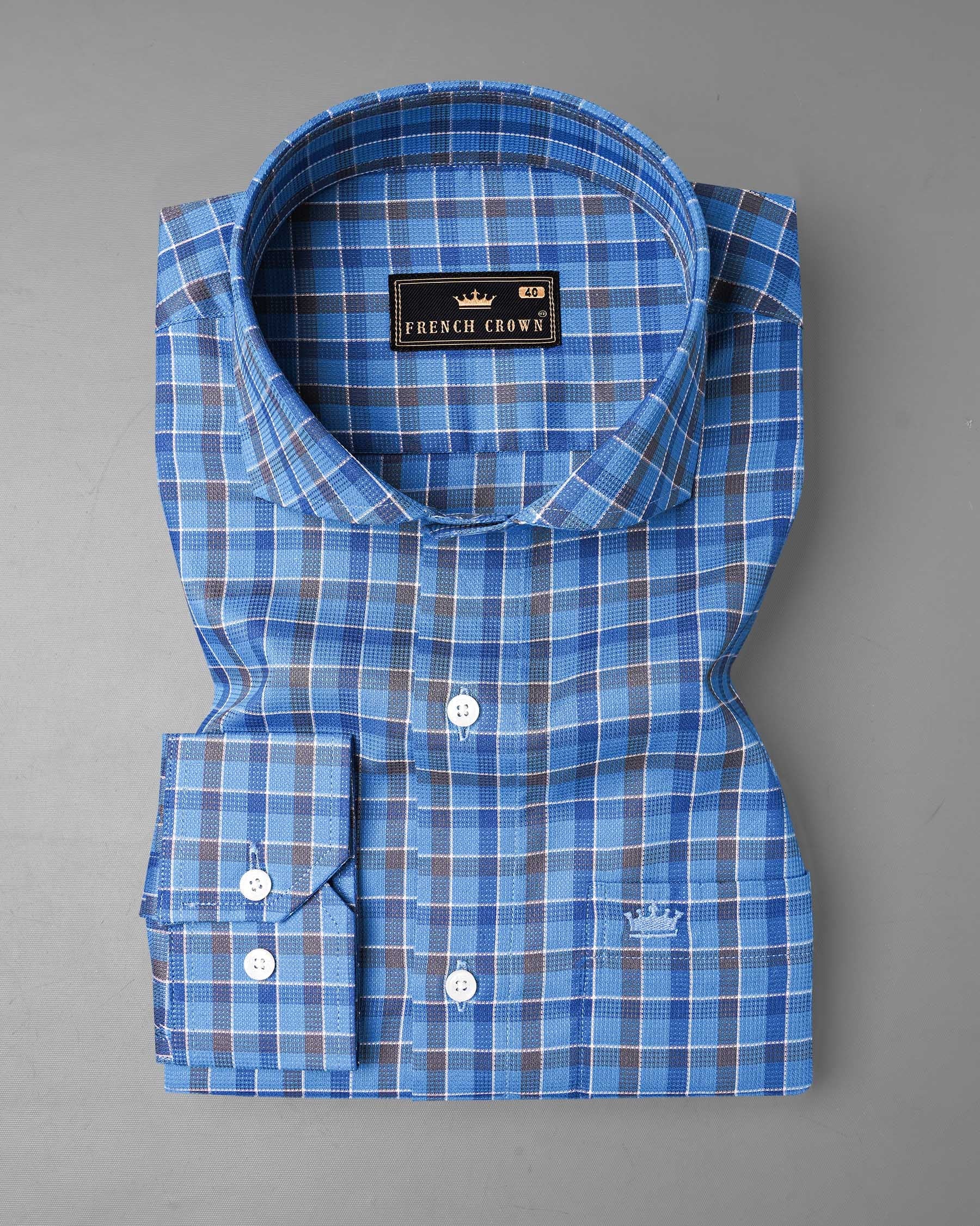 Malibu and St Tropaz Blue Plaid Dobby Textured Premium Giza Cotton Shirt 7200-CA-38,7200-CA-H-38,7200-CA-39,7200-CA-H-39,7200-CA-40,7200-CA-H-40,7200-CA-42,7200-CA-H-42,7200-CA-44,7200-CA-H-44,7200-CA-46,7200-CA-H-46,7200-CA-48,7200-CA-H-48,7200-CA-50,7200-CA-H-50,7200-CA-52,7200-CA-H-52