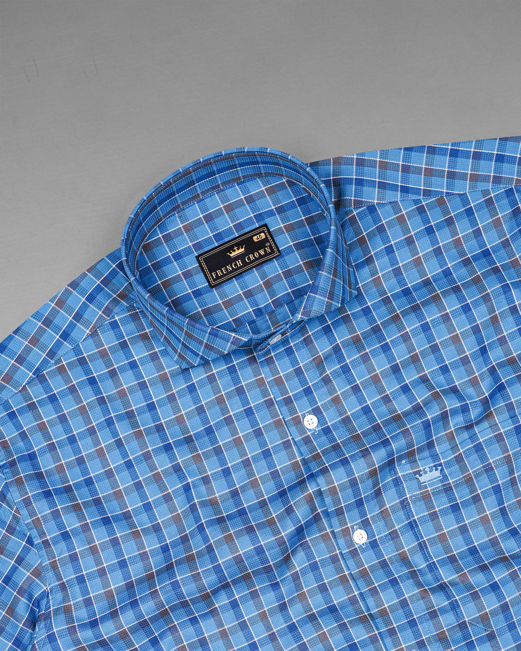 Malibu and St Tropaz Blue Plaid Dobby Textured Premium Giza Cotton Shirt 7200-CA-38,7200-CA-H-38,7200-CA-39,7200-CA-H-39,7200-CA-40,7200-CA-H-40,7200-CA-42,7200-CA-H-42,7200-CA-44,7200-CA-H-44,7200-CA-46,7200-CA-H-46,7200-CA-48,7200-CA-H-48,7200-CA-50,7200-CA-H-50,7200-CA-52,7200-CA-H-52