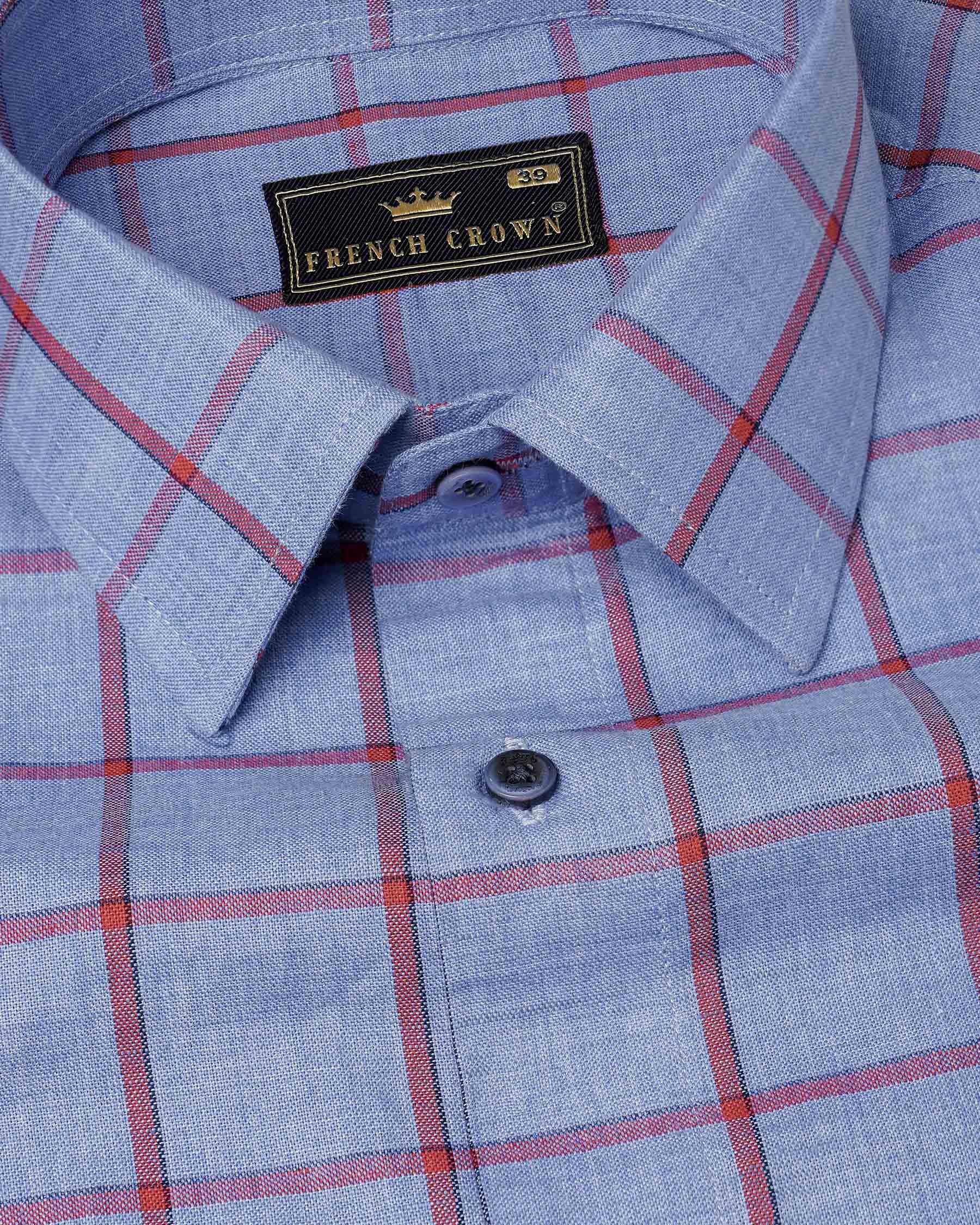 Shipcove Blue and Chestnut Red Windowpane Royal Oxford Shirt 7207-BLE-38,7207-BLE-H-38,7207-BLE-39,7207-BLE-H-39,7207-BLE-40,7207-BLE-H-40,7207-BLE-42,7207-BLE-H-42,7207-BLE-44,7207-BLE-H-44,7207-BLE-46,7207-BLE-H-46,7207-BLE-48,7207-BLE-H-48,7207-BLE-50,7207-BLE-H-50,7207-BLE-52,7207-BLE-H-52