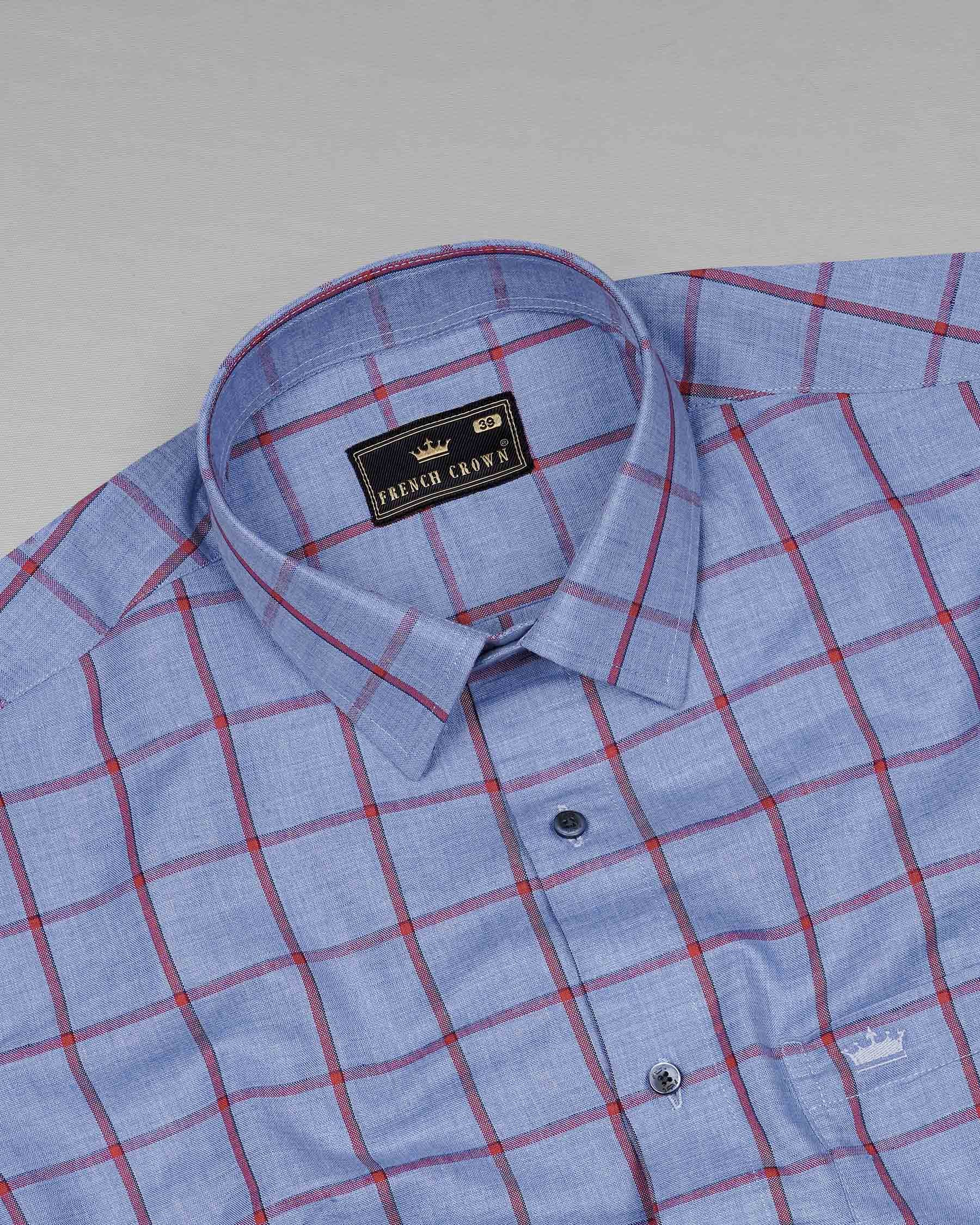 Shipcove Blue and Chestnut Red Windowpane Royal Oxford Shirt 7207-BLE-38,7207-BLE-H-38,7207-BLE-39,7207-BLE-H-39,7207-BLE-40,7207-BLE-H-40,7207-BLE-42,7207-BLE-H-42,7207-BLE-44,7207-BLE-H-44,7207-BLE-46,7207-BLE-H-46,7207-BLE-48,7207-BLE-H-48,7207-BLE-50,7207-BLE-H-50,7207-BLE-52,7207-BLE-H-52