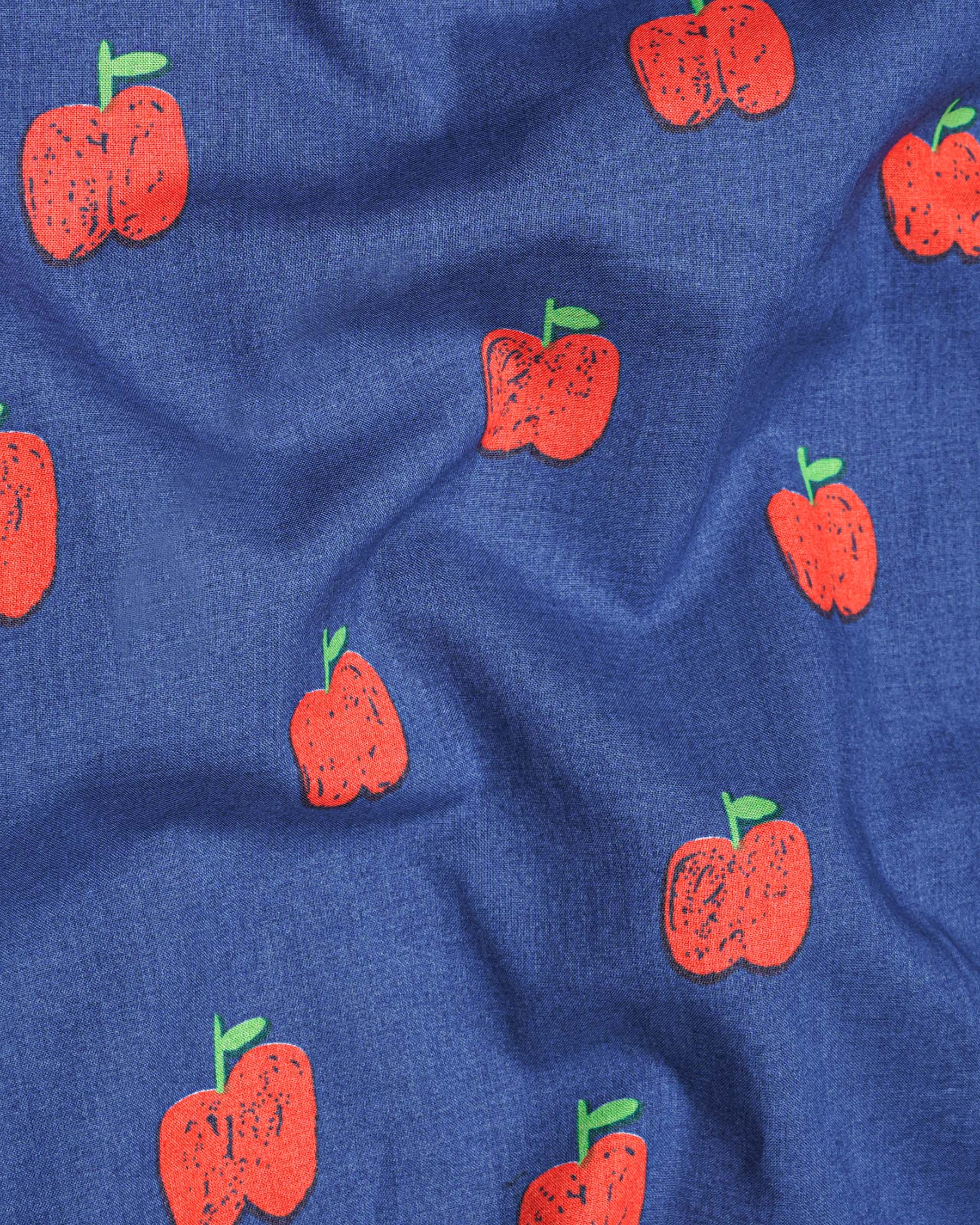 Glaucous Blue Apple Printed Premium Cotton Shirt