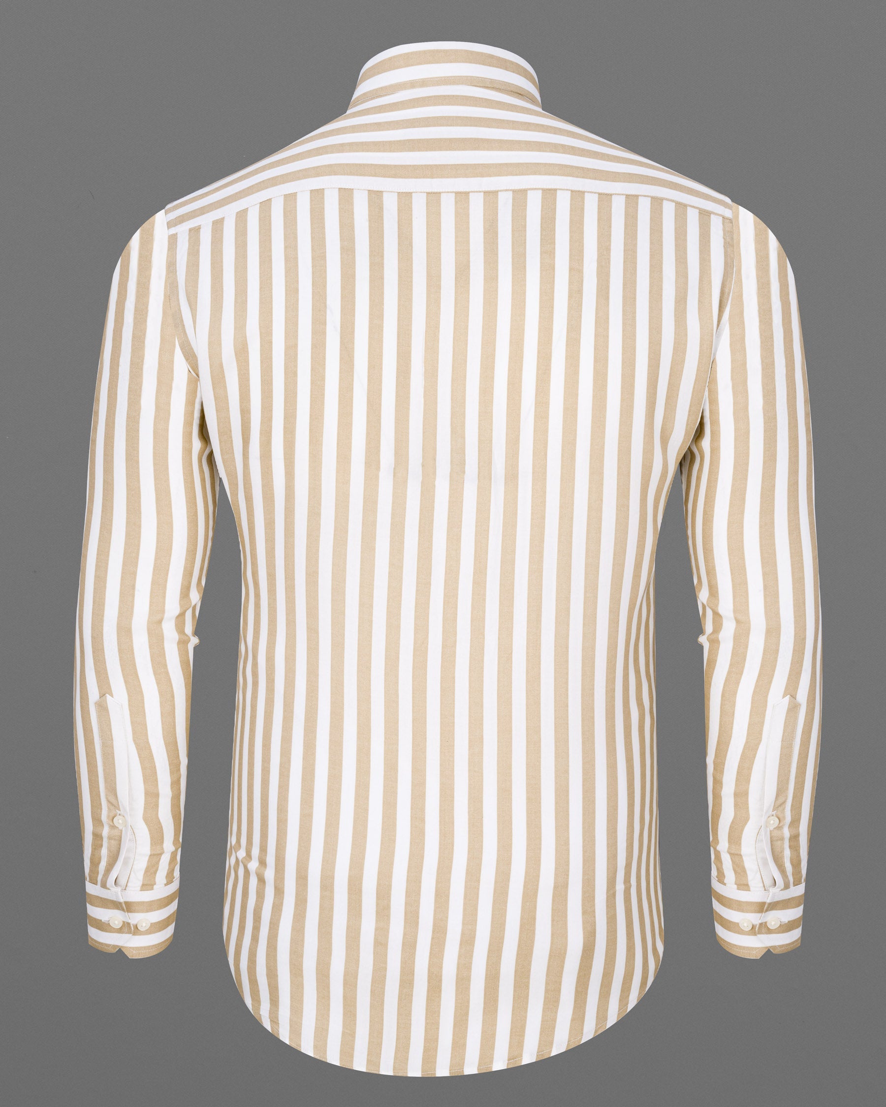 Pavlova Brown and Bright White Vertical Striped Premium Tencel Shirt