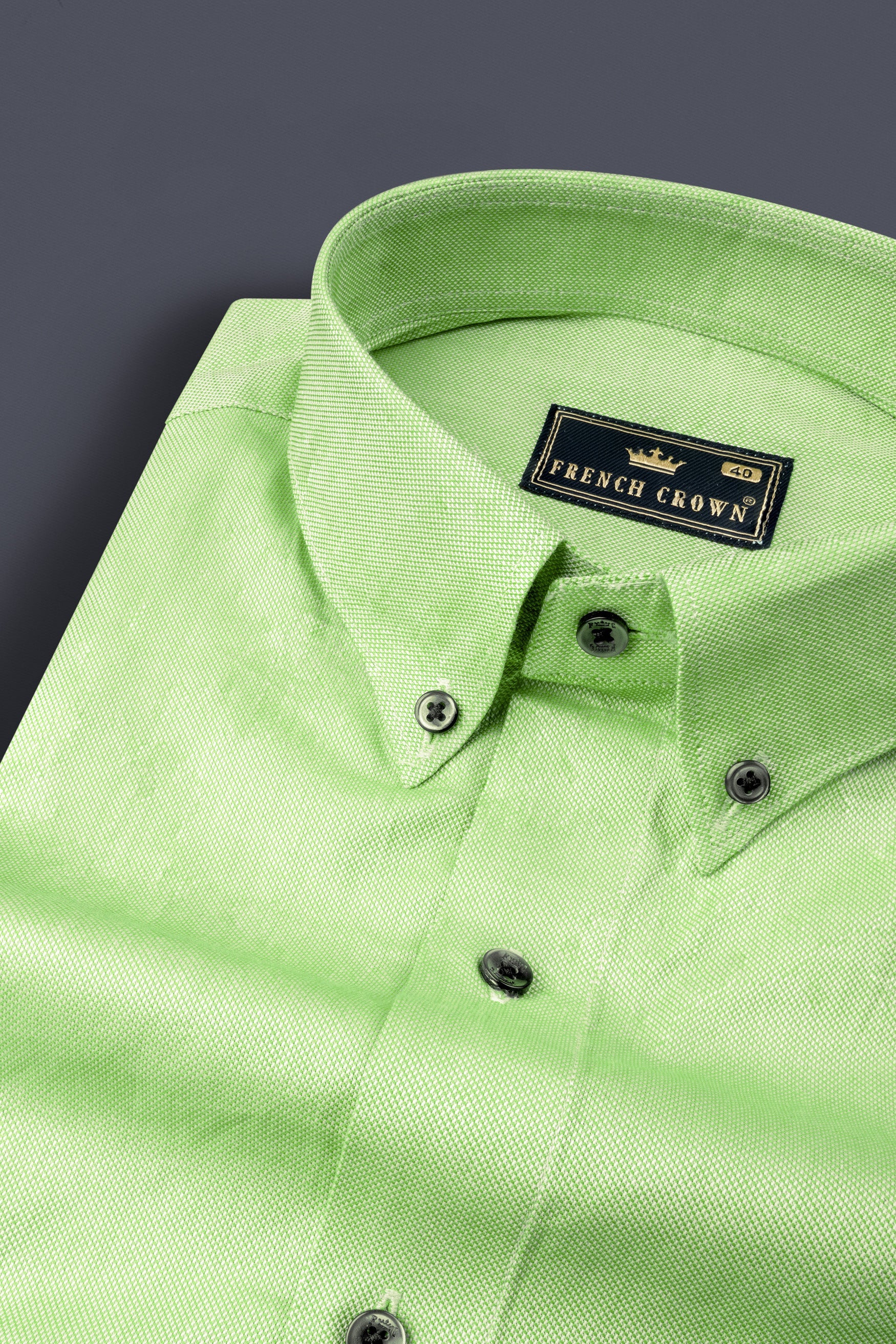 Feijoa Green Dobby Textured Premium Giza Cotton Shirt