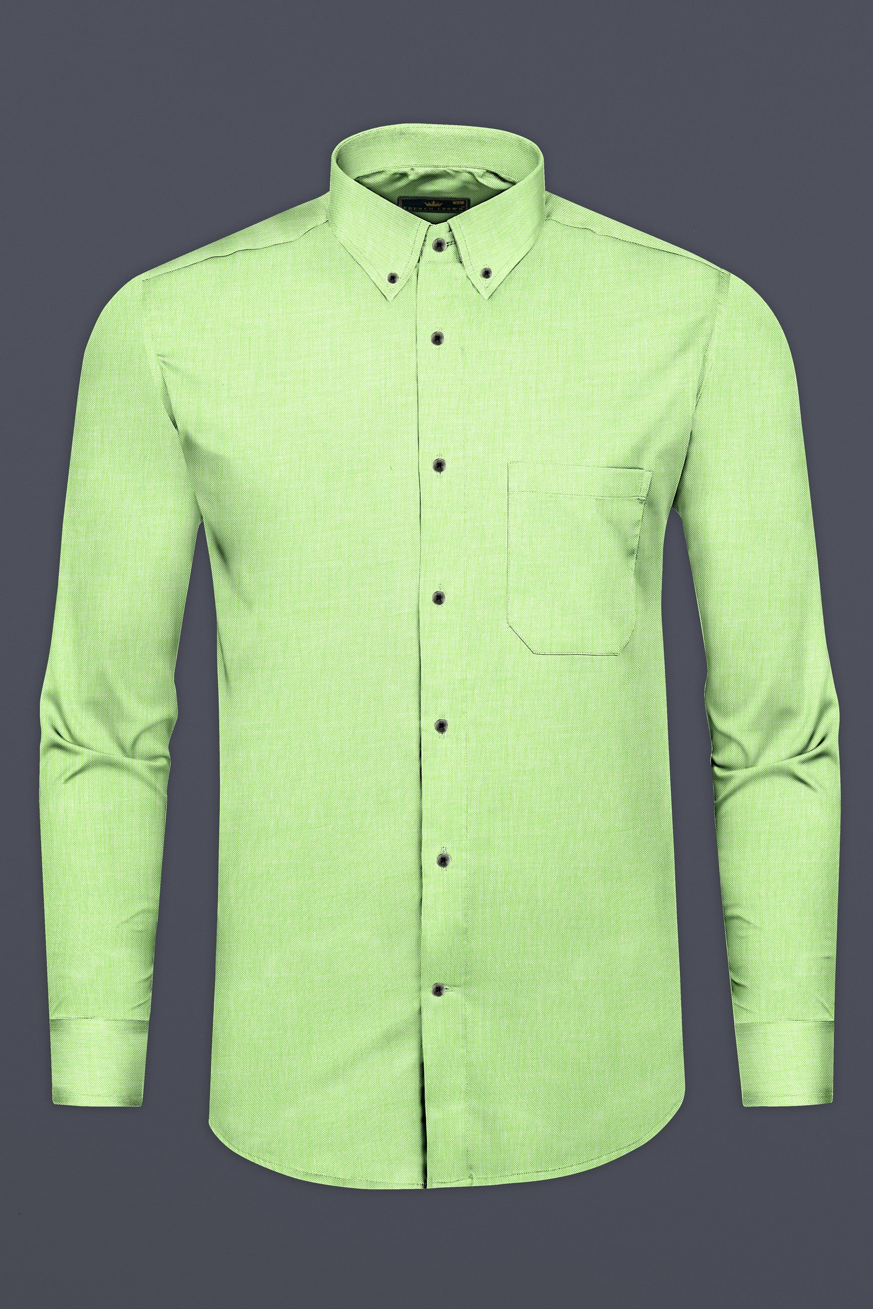 Feijoa Green Dobby Textured Premium Giza Cotton Shirt