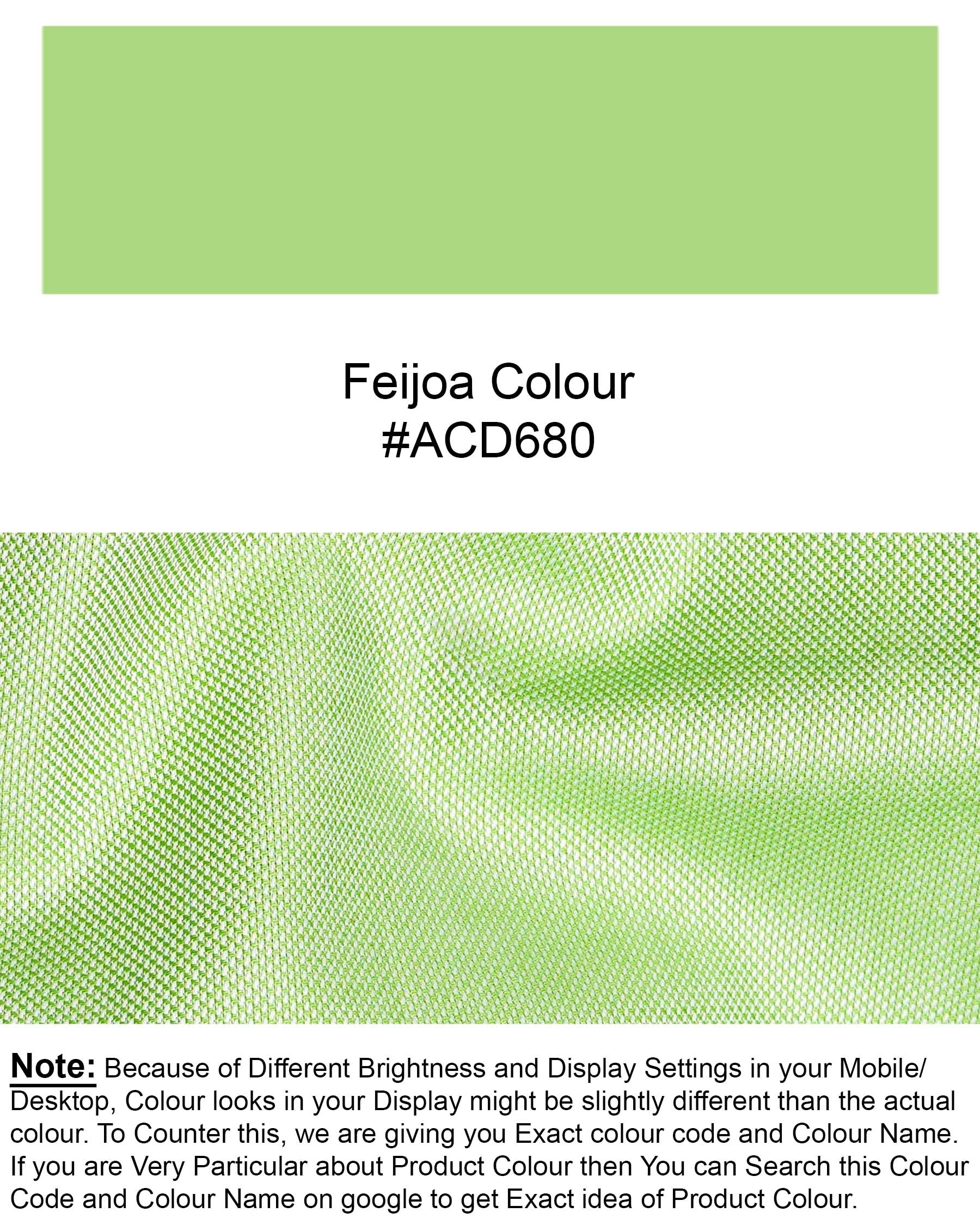 Feijoa Green Dobby Textured Premium Giza Cotton Shirt