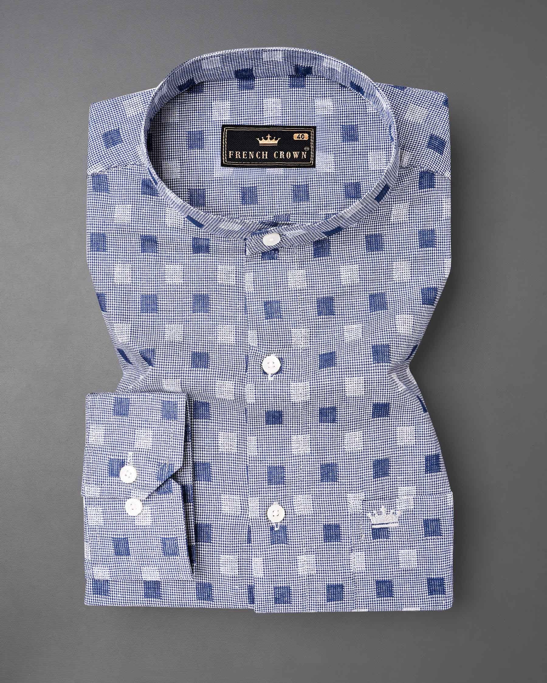 Meteorite Blue and White Square Dobby Textured Premium Giza Cotton Shirt 7277-M-38, 7277-M-H-38, 7277-M-39, 7277-M-H-39, 7277-M-40, 7277-M-H-40, 7277-M-42, 7277-M-H-42, 7277-M-44, 7277-M-H-44, 7277-M-46, 7277-M-H-46, 7277-M-48, 7277-M-H-48, 7277-M-50, 7277-M-H-50, 7277-M-52, 7277-M-H-52