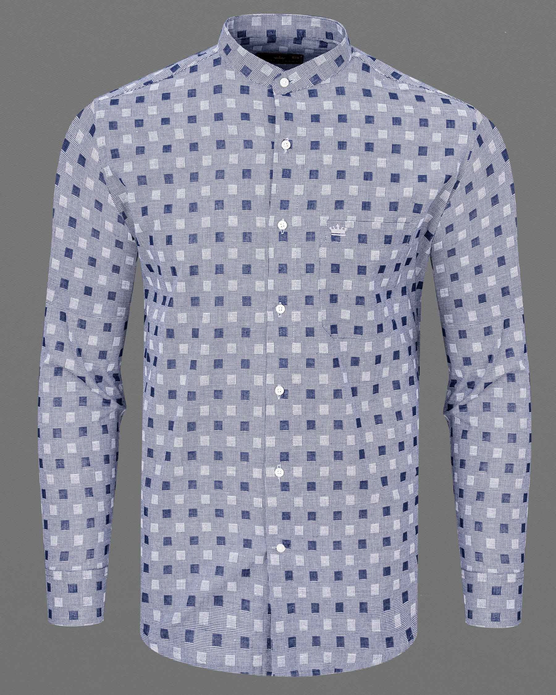 Meteorite Blue and White Square Dobby Textured Premium Giza Cotton Shirt 7277-M-38, 7277-M-H-38, 7277-M-39, 7277-M-H-39, 7277-M-40, 7277-M-H-40, 7277-M-42, 7277-M-H-42, 7277-M-44, 7277-M-H-44, 7277-M-46, 7277-M-H-46, 7277-M-48, 7277-M-H-48, 7277-M-50, 7277-M-H-50, 7277-M-52, 7277-M-H-52