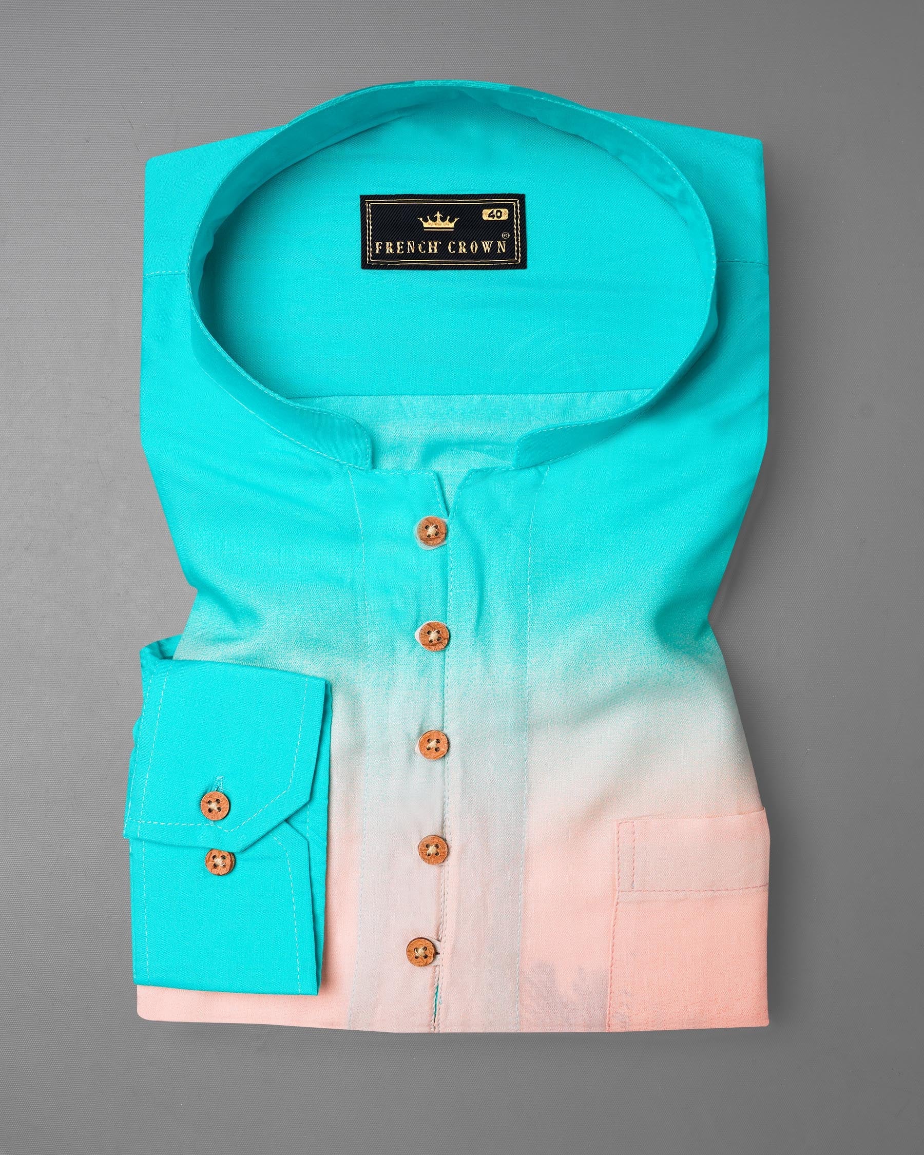 Jaguar Black and Pale Rose Premium Tencel Kurta Shirt