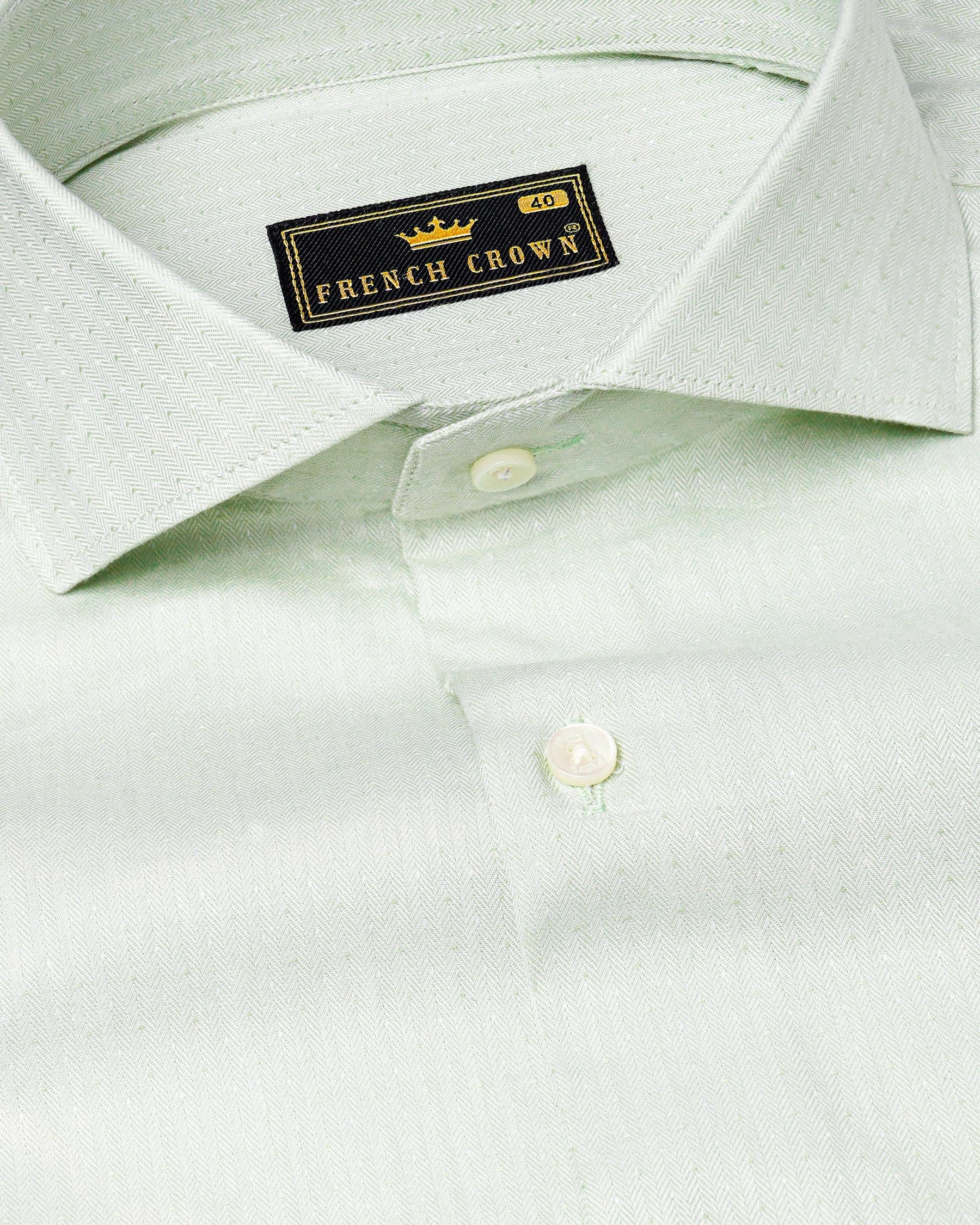 Gainsboro Green Dobby Textured Premium Giza Cotton Shirt