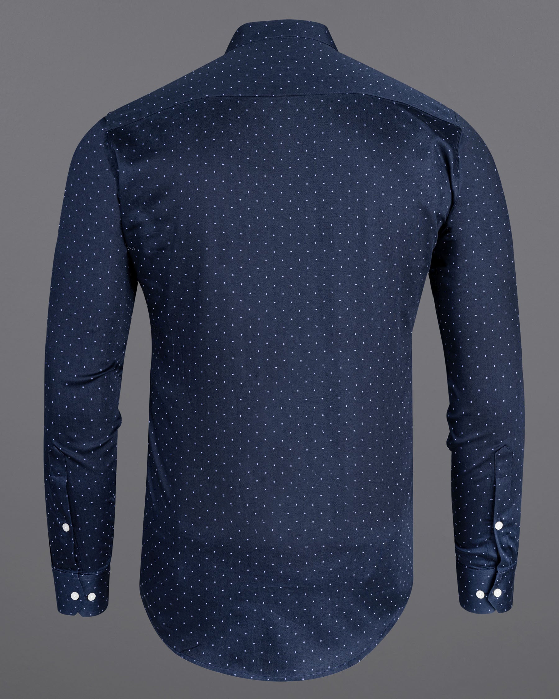 Ebony Clay Blue Polka Dotted Super Soft Premium Cotton Shirt