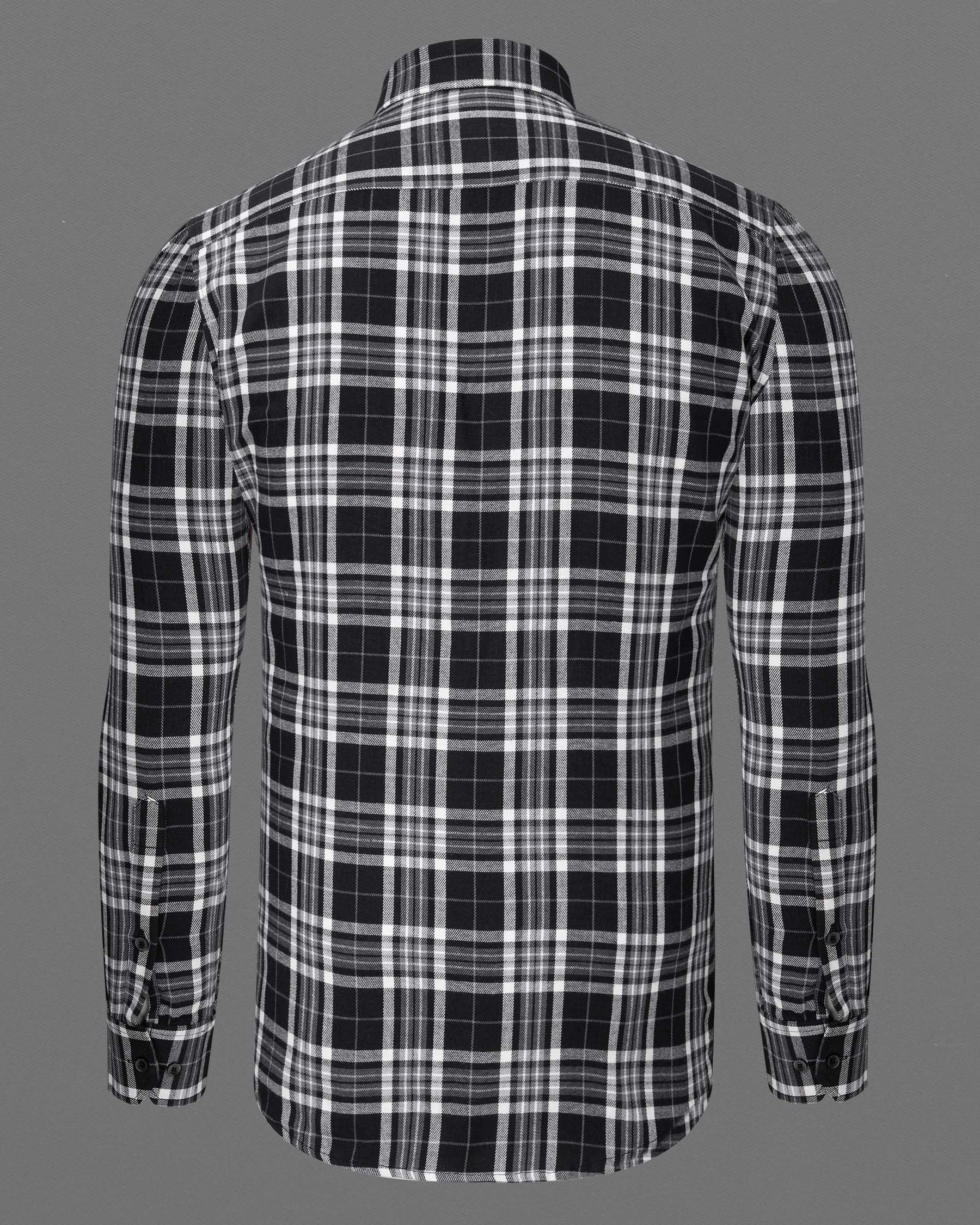 Jade Black and Quartz Gray Plaid Flannel Shirt