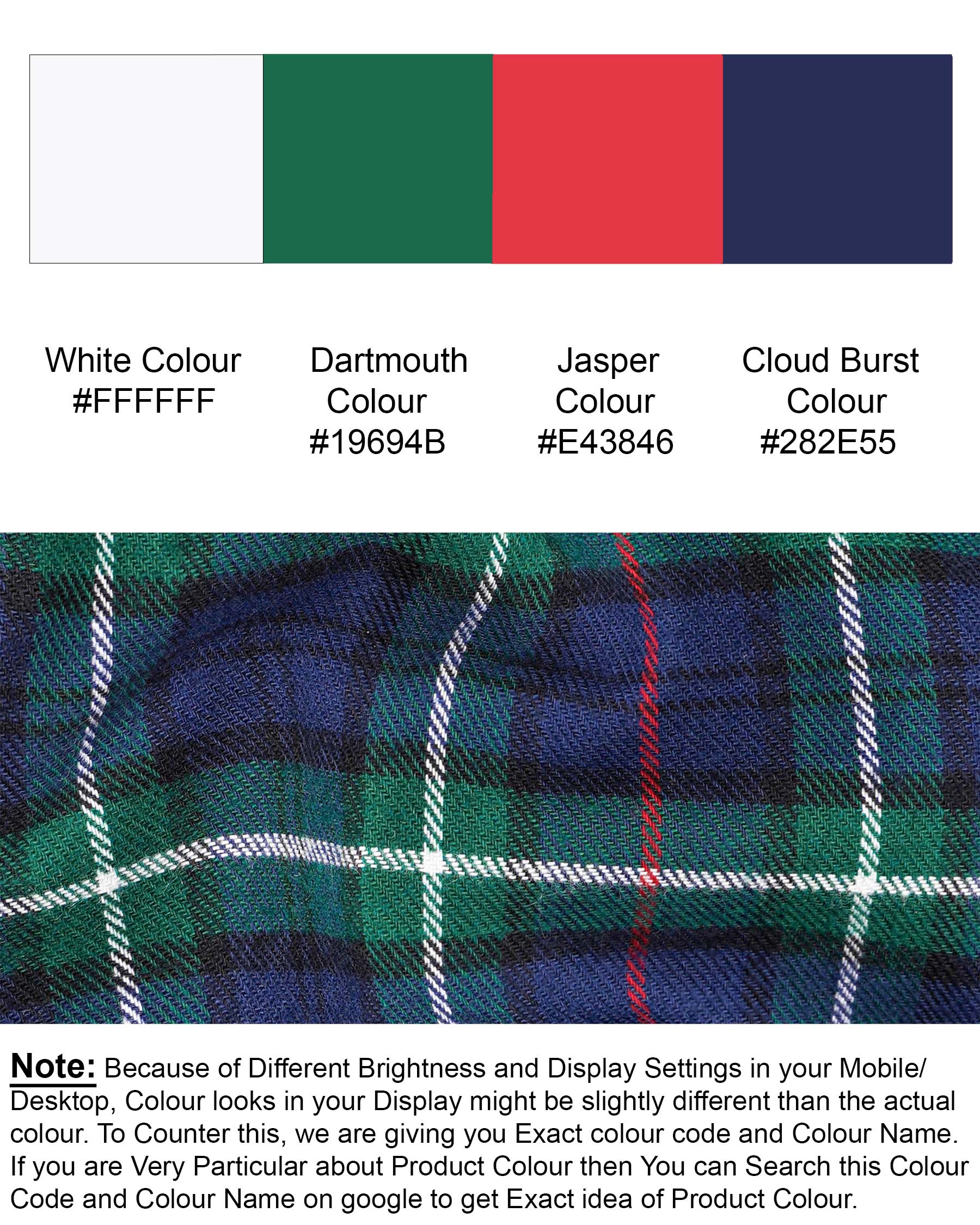 Cloud Burst Blue with Dartmouth Green Plaid Flannel Shirt