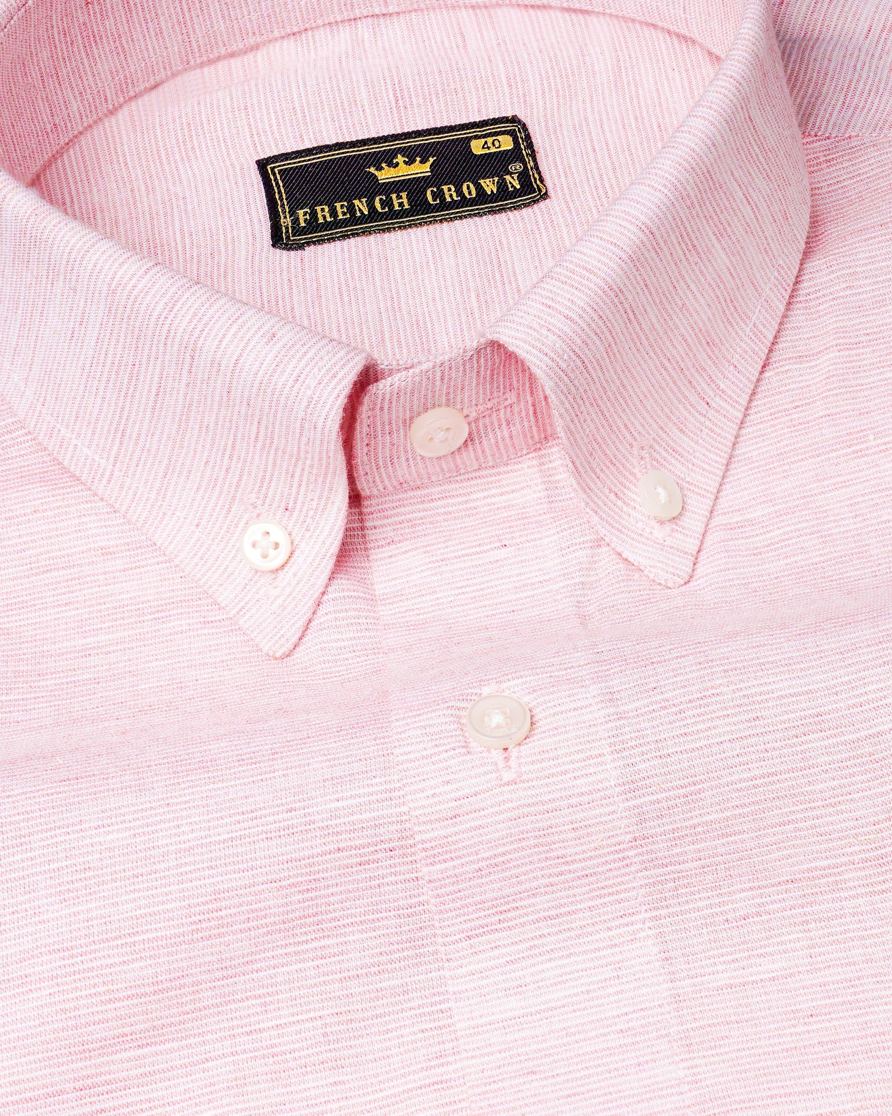 Gainsboro Pink and Bright White Chambray Shirt