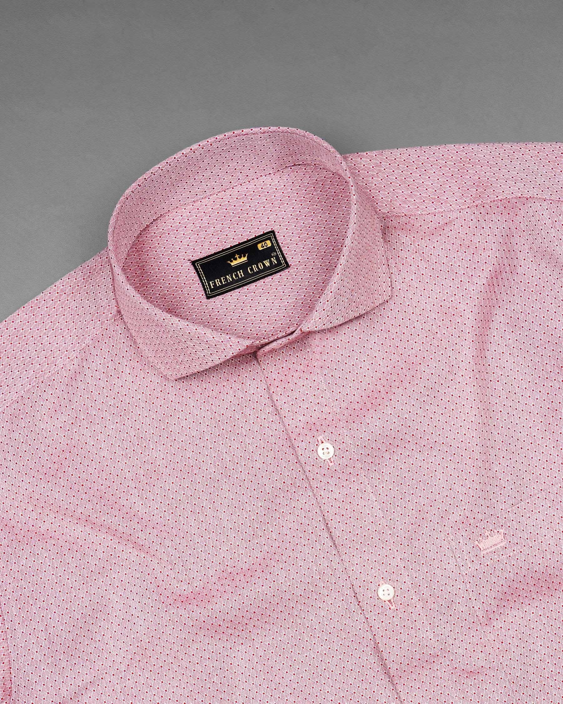 Blossom Red Dobby Textured Premium Giza Cotton Shirt