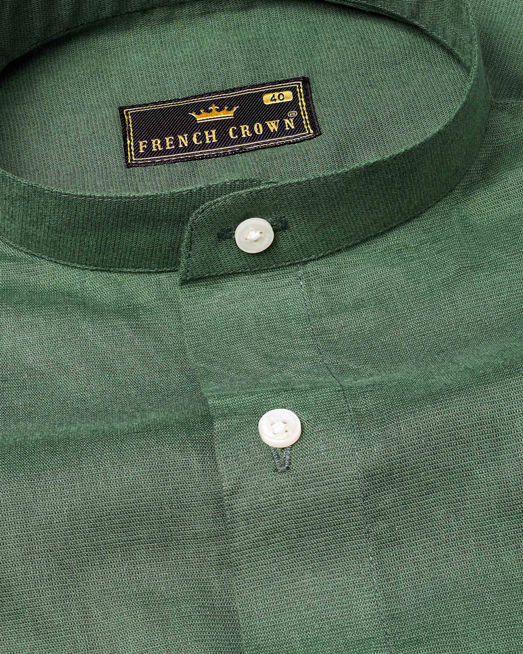 Finlandia Green Luxurious Linen Shirt