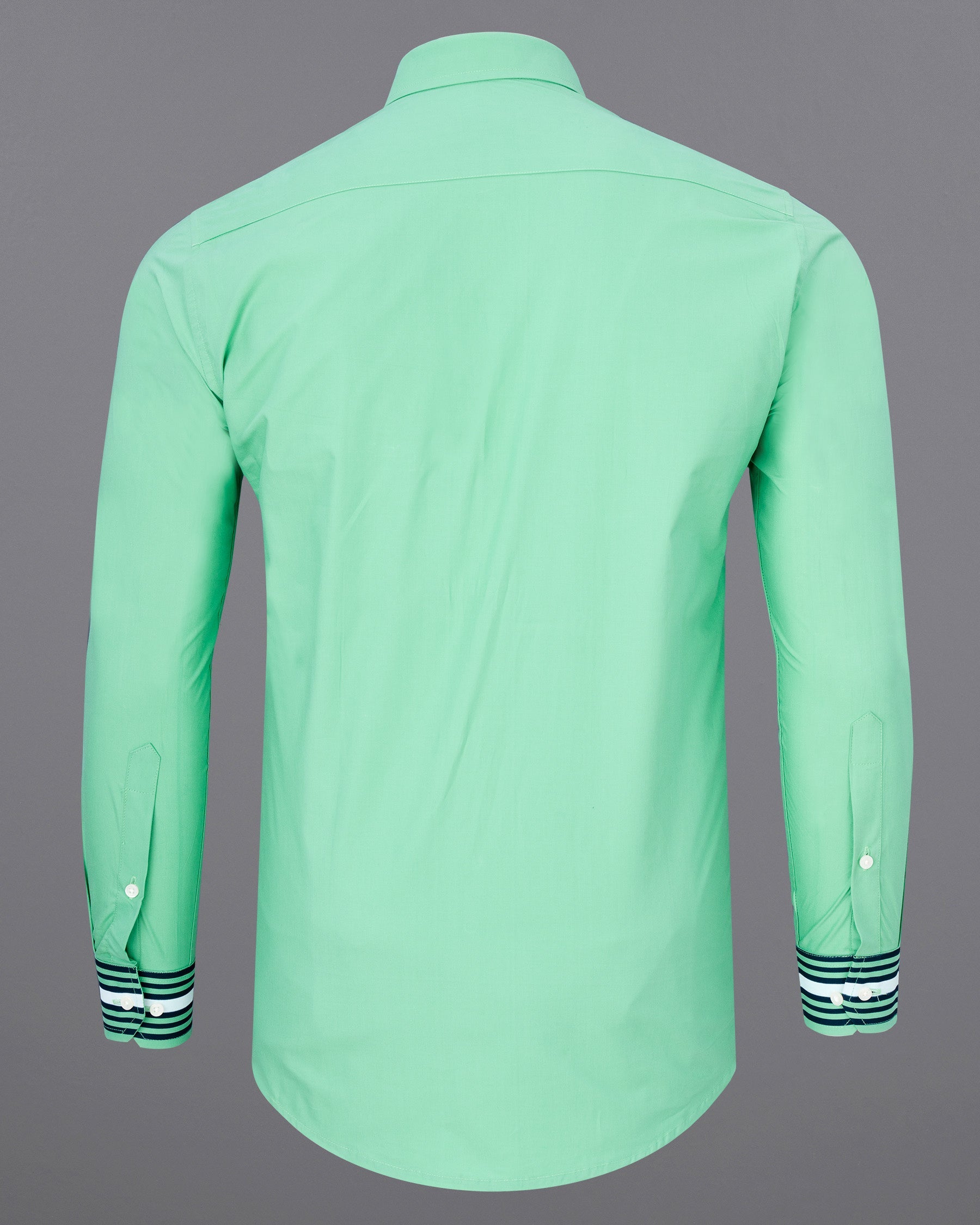 Bermuda Green with Striped Premium Cotton Shirt