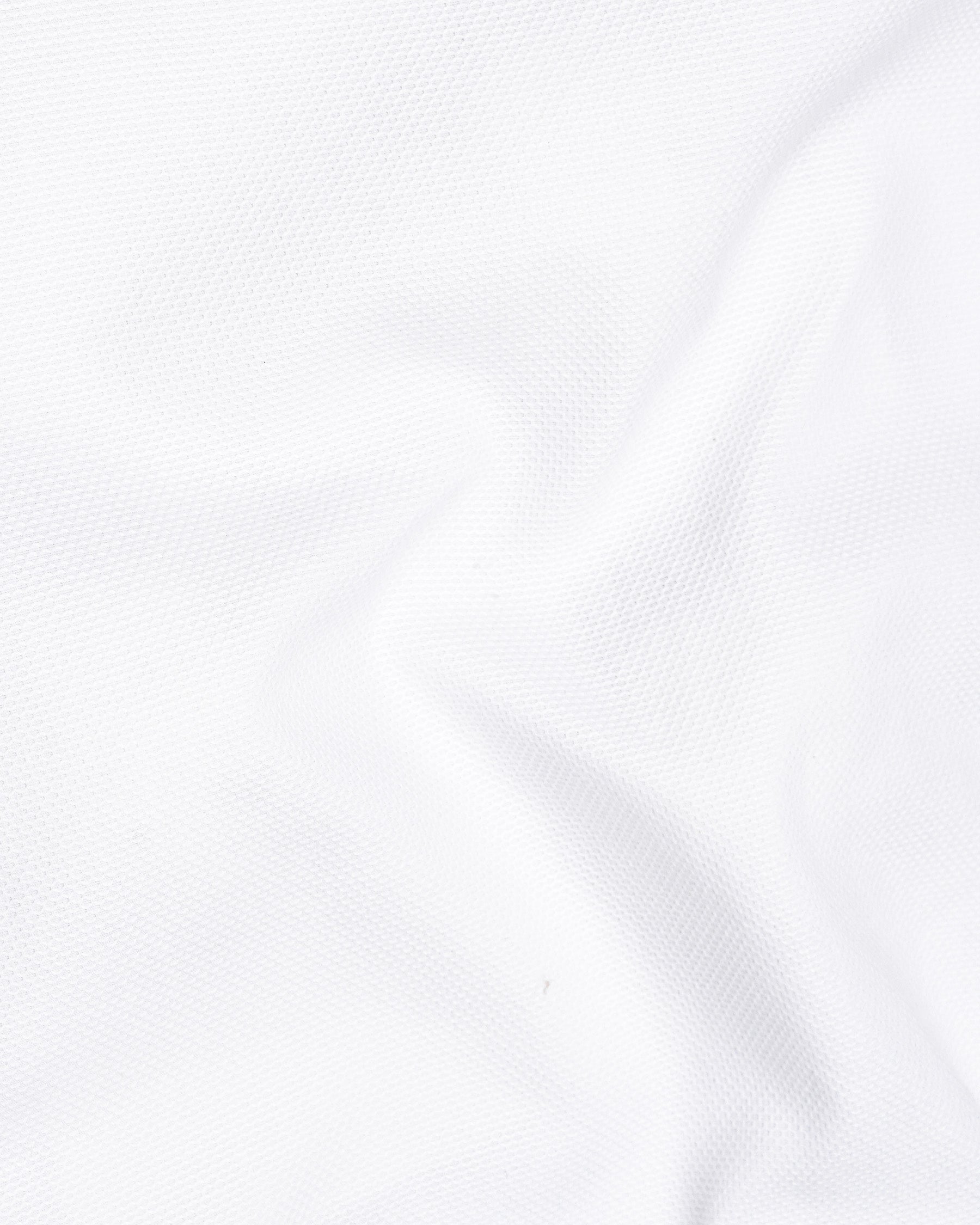 Bright White Dobby Textured Premium Giza Cotton Shirt