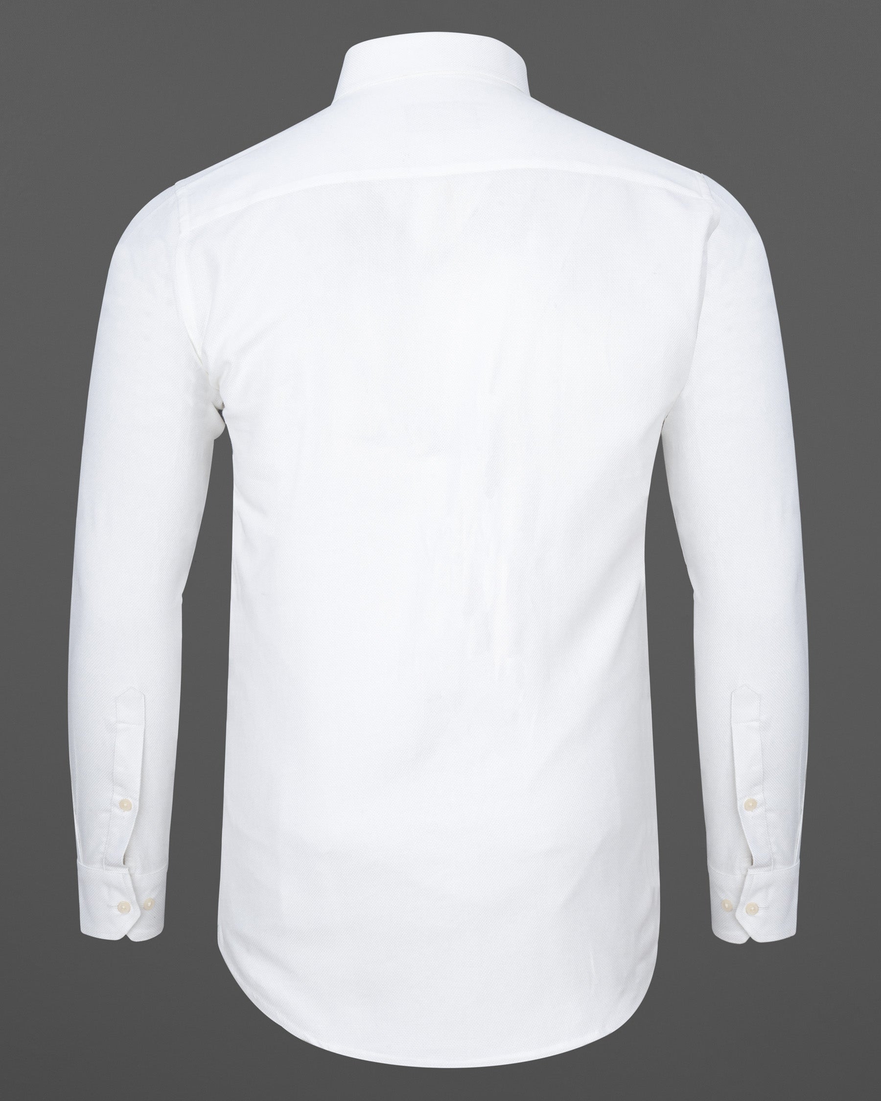 Bright White Dobby Textured Premium Giza Cotton Shirt