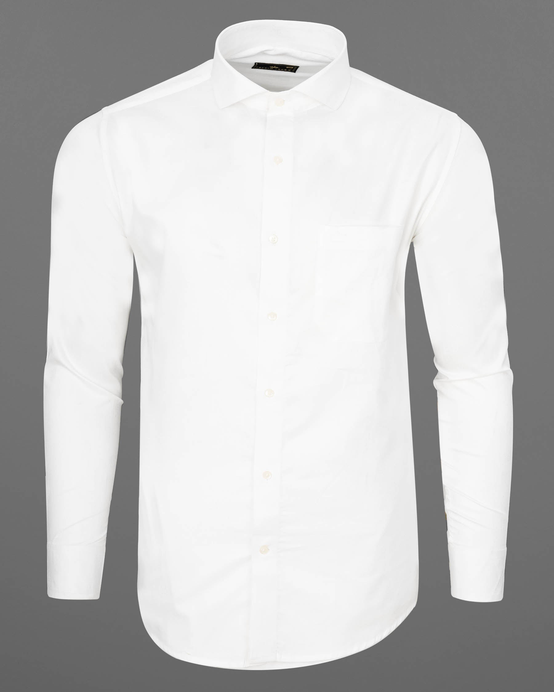 Bright White Jacquard Textured Premium Giza Cotton Shirt