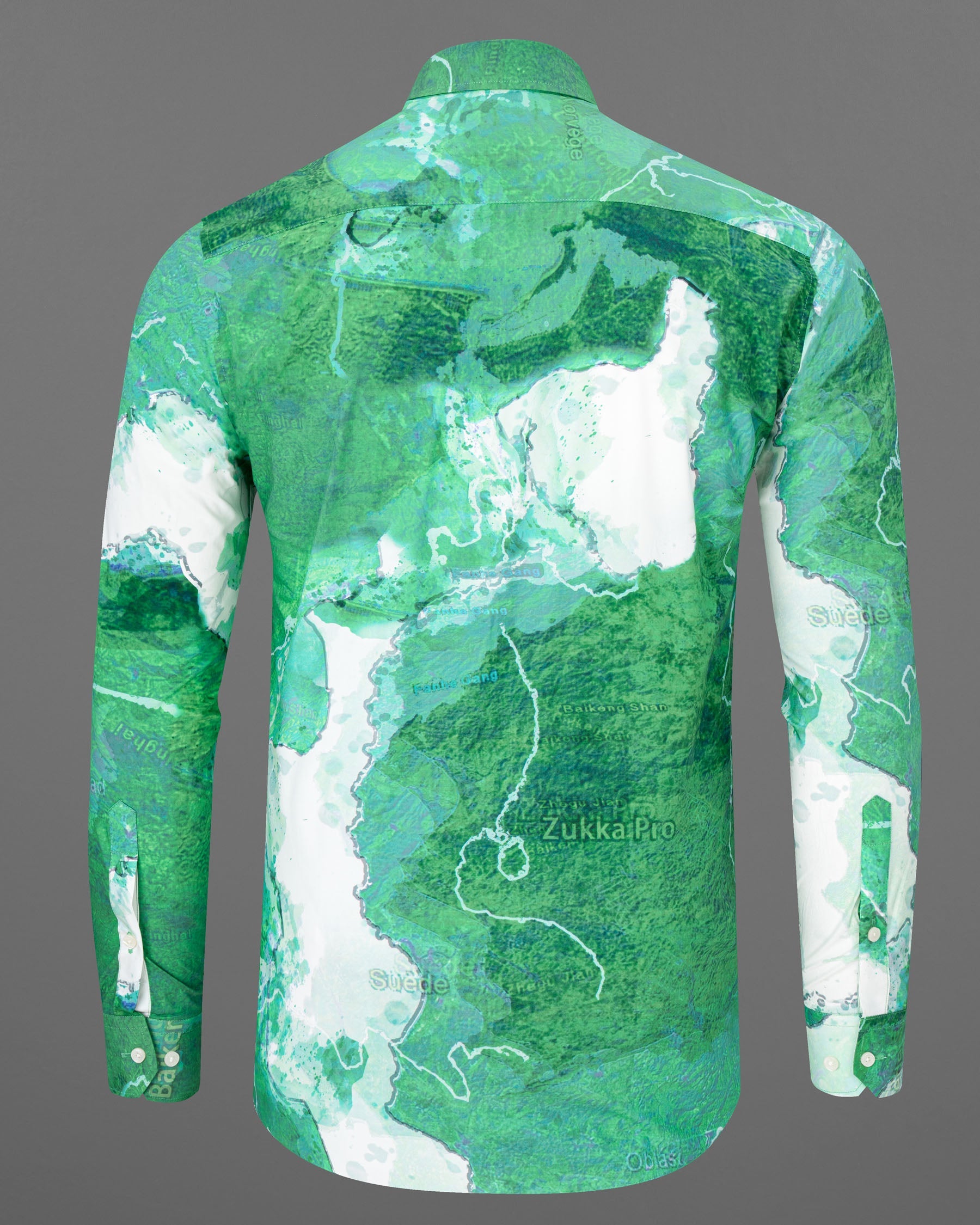 Mantis Green Marble Printed Premium Cotton Shirt