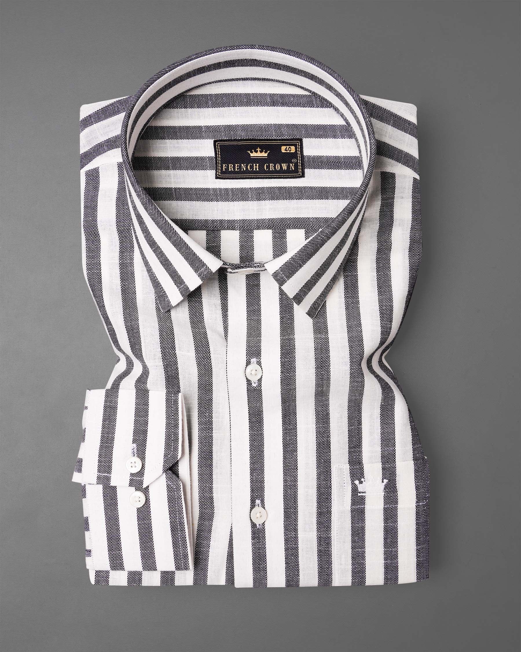 Wenge Gray and Gainsboro Twill Striped Premium Cotton Shirt  7448-38, 7448-H-38, 7448-39, 7448-H-39, 7448-40, 7448-H-40, 7448-42, 7448-H-42, 7448-44, 7448-H-44, 7448-46, 7448-H-46, 7448-48, 7448-H-48, 7448-50, 7448-H-50, 7448-52, 7448-H-52