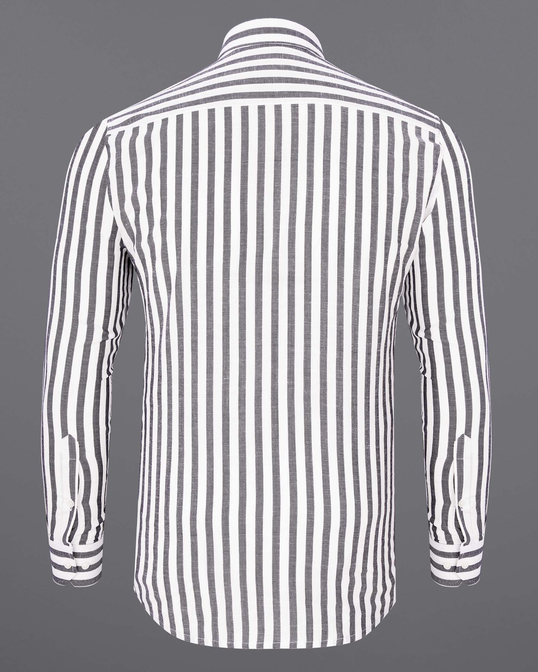 Wenge Gray and Gainsboro Twill Striped Premium Cotton Shirt  7448-38, 7448-H-38, 7448-39, 7448-H-39, 7448-40, 7448-H-40, 7448-42, 7448-H-42, 7448-44, 7448-H-44, 7448-46, 7448-H-46, 7448-48, 7448-H-48, 7448-50, 7448-H-50, 7448-52, 7448-H-52