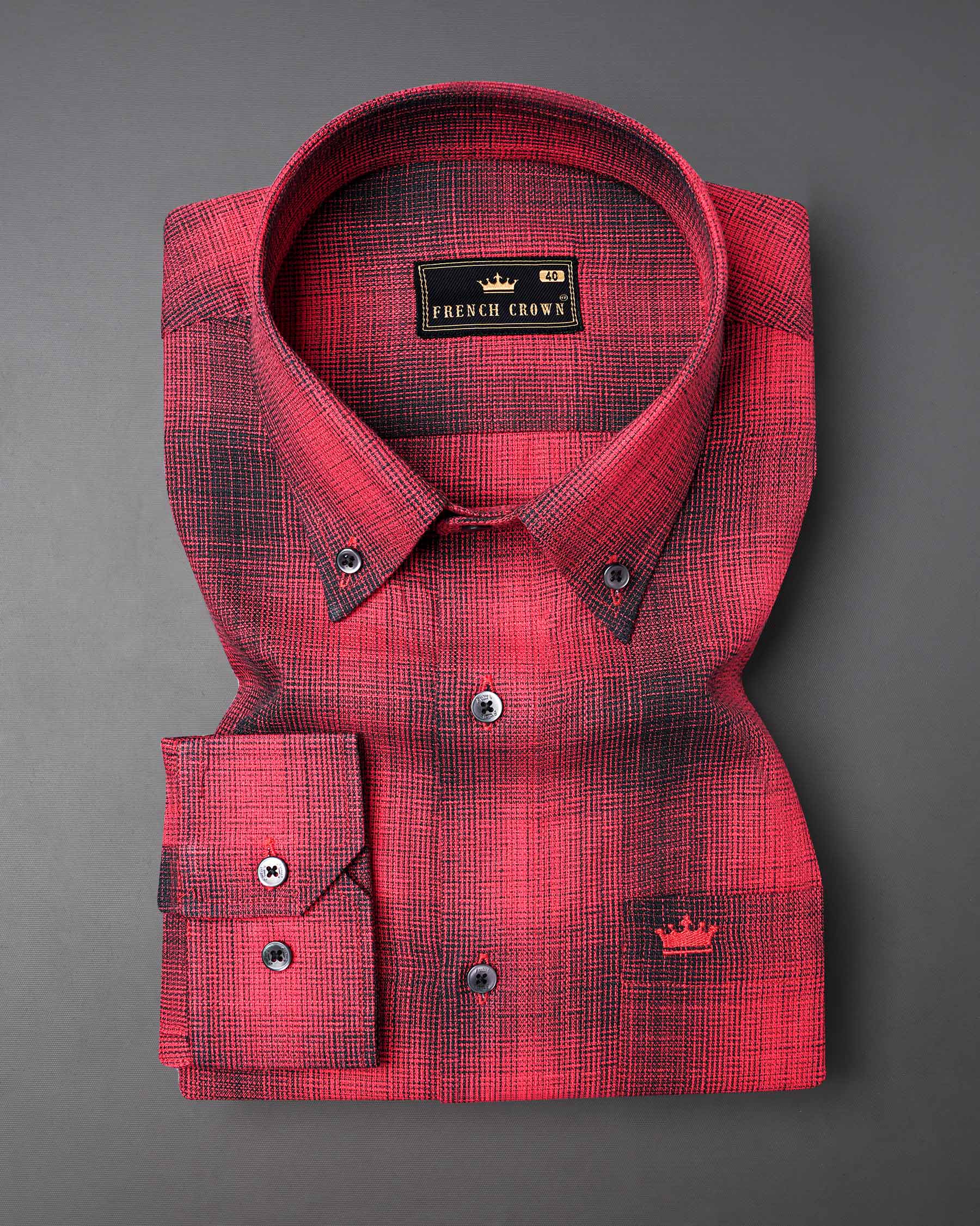 Pale Carmine Red and Jade Black Plaid Dobby Textured Premium Giza Cotton Shirt  7462-BD-BLK-38, 7462-BD-BLK-H-38, 7462-BD-BLK-39, 7462-BD-BLK-H-39, 7462-BD-BLK-40, 7462-BD-BLK-H-40, 7462-BD-BLK-42, 7462-BD-BLK-H-42, 7462-BD-BLK-44, 7462-BD-BLK-H-44, 7462-BD-BLK-46, 7462-BD-BLK-H-46, 7462-BD-BLK-48, 7462-BD-BLK-H-48, 7462-BD-BLK-50, 7462-BD-BLK-H-50, 7462-BD-BLK-52, 7462-BD-BLK-H-52