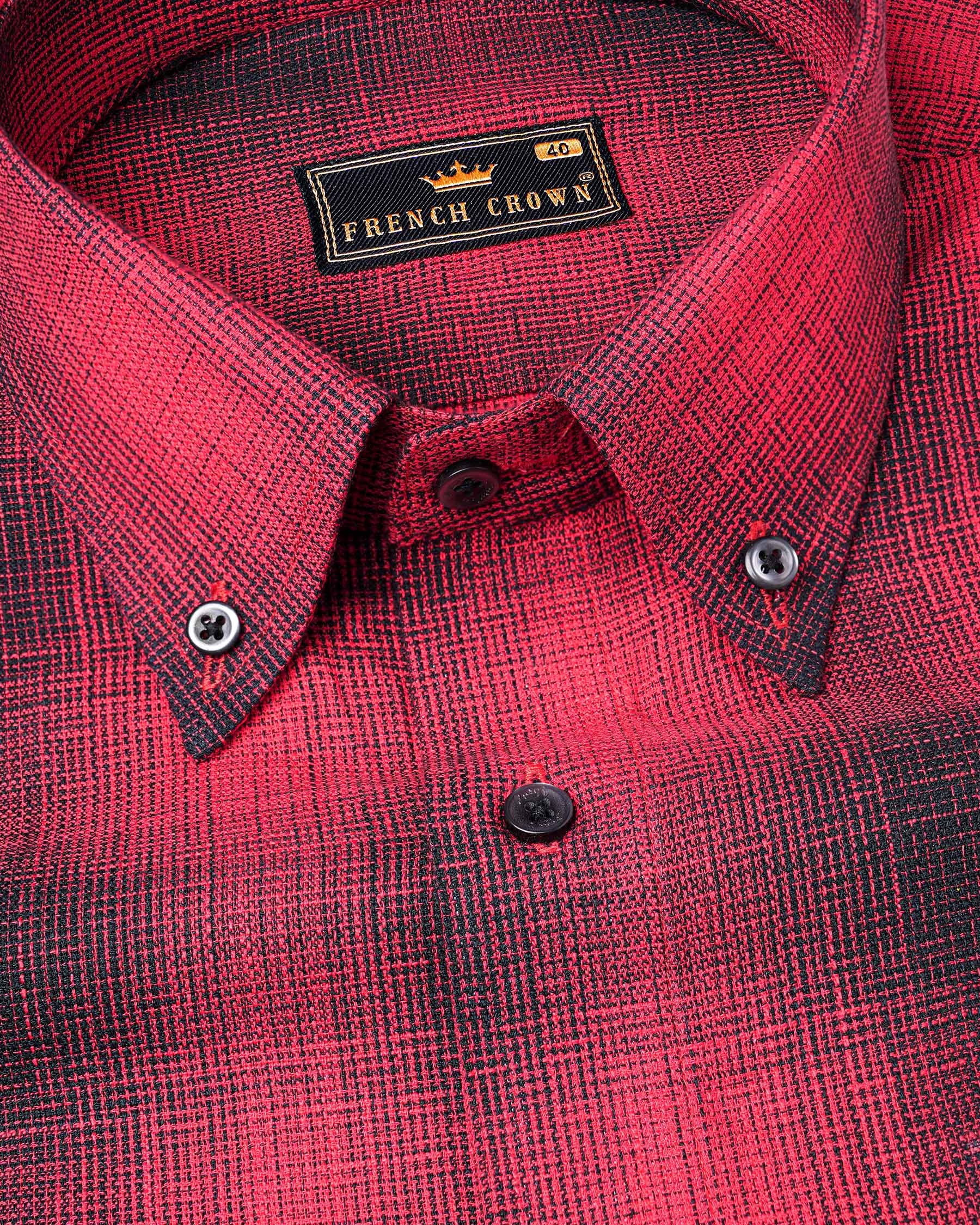 Pale Carmine Red and Jade Black Plaid Dobby Textured Premium Giza Cotton Shirt  7462-BD-BLK-38, 7462-BD-BLK-H-38, 7462-BD-BLK-39, 7462-BD-BLK-H-39, 7462-BD-BLK-40, 7462-BD-BLK-H-40, 7462-BD-BLK-42, 7462-BD-BLK-H-42, 7462-BD-BLK-44, 7462-BD-BLK-H-44, 7462-BD-BLK-46, 7462-BD-BLK-H-46, 7462-BD-BLK-48, 7462-BD-BLK-H-48, 7462-BD-BLK-50, 7462-BD-BLK-H-50, 7462-BD-BLK-52, 7462-BD-BLK-H-52