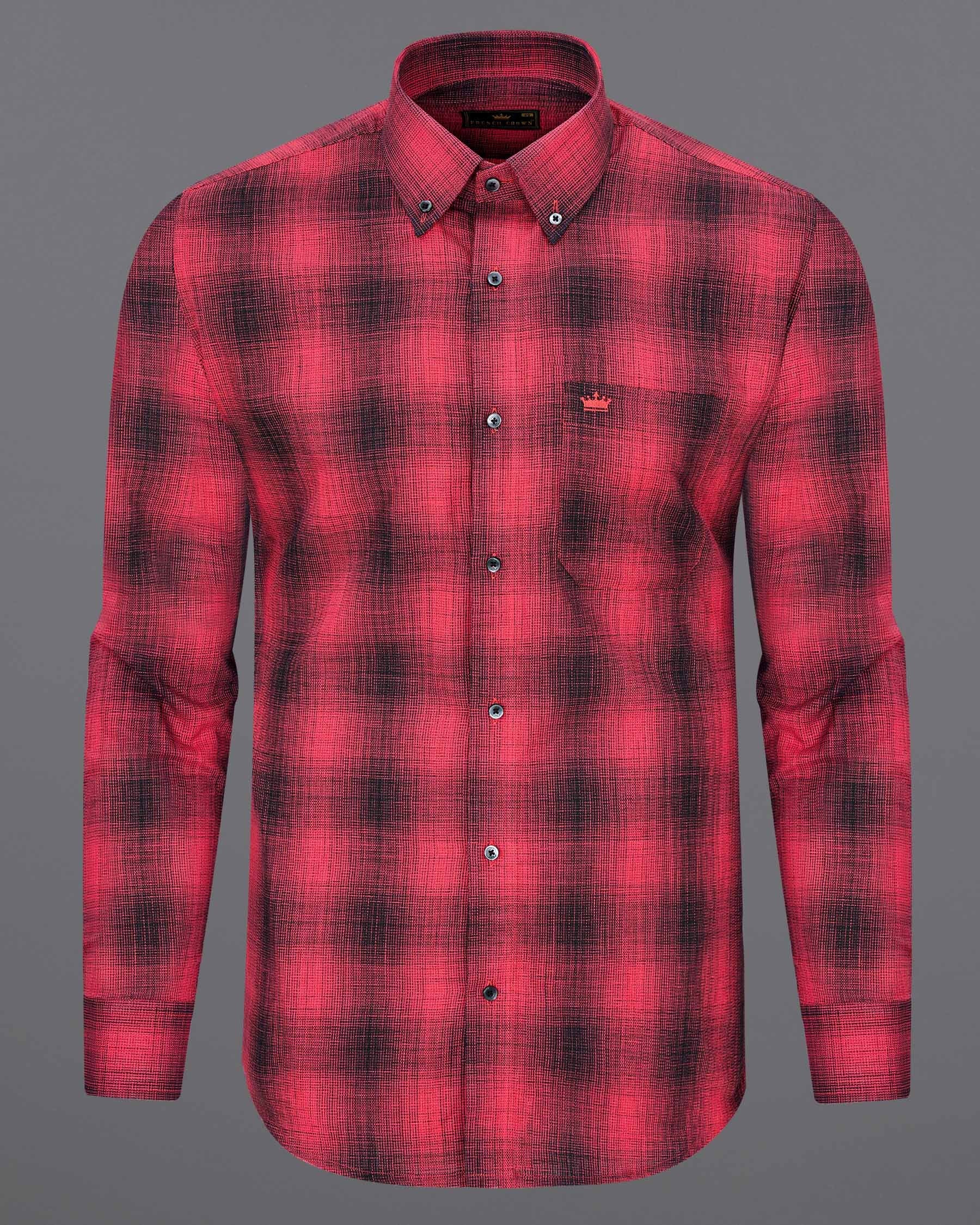 Pale Carmine Red and Jade Black Plaid Dobby Textured Premium Giza Cotton Shirt  7462-BD-BLK-38, 7462-BD-BLK-H-38, 7462-BD-BLK-39, 7462-BD-BLK-H-39, 7462-BD-BLK-40, 7462-BD-BLK-H-40, 7462-BD-BLK-42, 7462-BD-BLK-H-42, 7462-BD-BLK-44, 7462-BD-BLK-H-44, 7462-BD-BLK-46, 7462-BD-BLK-H-46, 7462-BD-BLK-48, 7462-BD-BLK-H-48, 7462-BD-BLK-50, 7462-BD-BLK-H-50, 7462-BD-BLK-52, 7462-BD-BLK-H-52