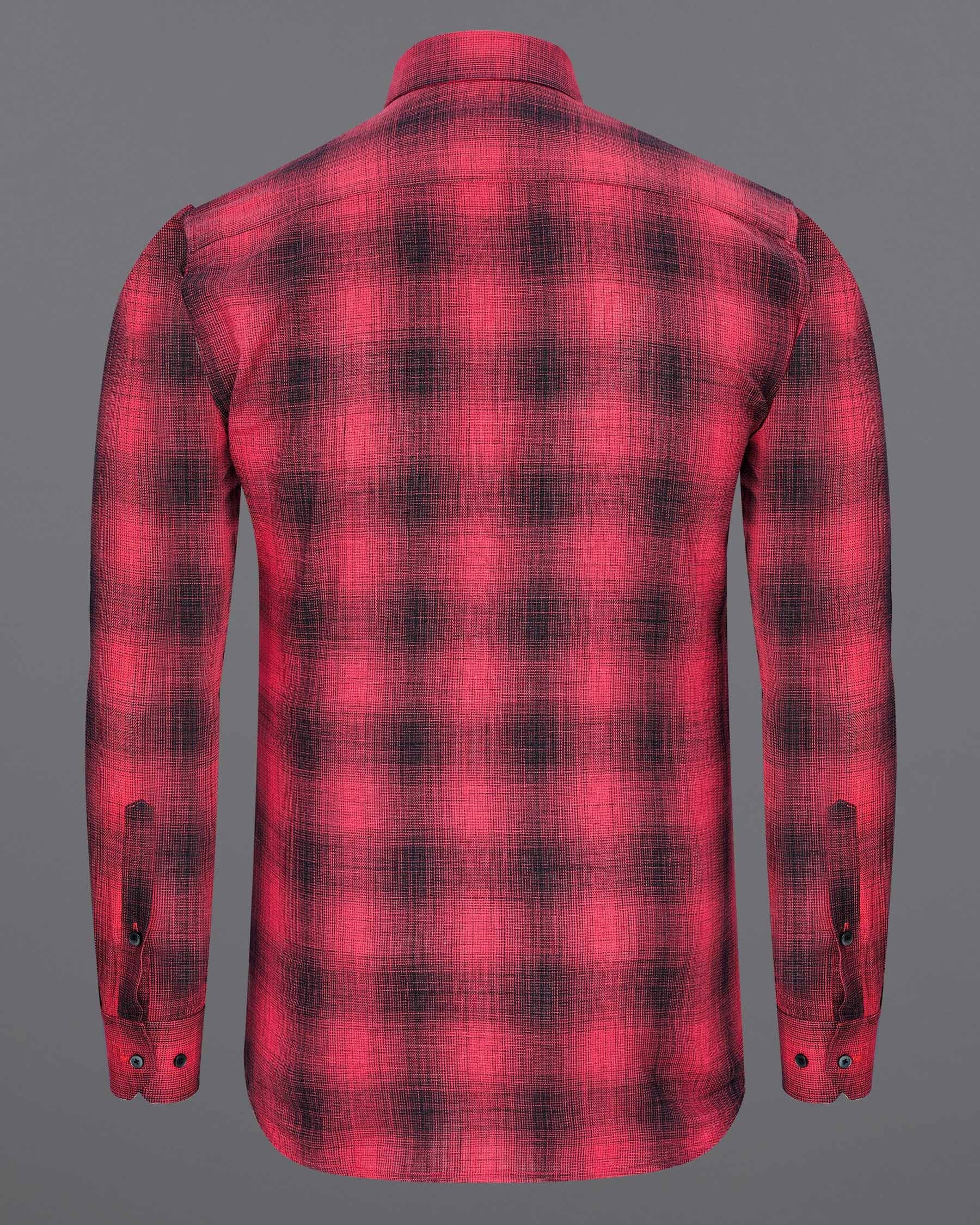 Pale Carmine Red and Jade Black Plaid Dobby Textured Premium Giza Cotton Shirt  7462-BD-BLK-38, 7462-BD-BLK-H-38, 7462-BD-BLK-39, 7462-BD-BLK-H-39, 7462-BD-BLK-40, 7462-BD-BLK-H-40, 7462-BD-BLK-42, 7462-BD-BLK-H-42, 7462-BD-BLK-44, 7462-BD-BLK-H-44, 7462-BD-BLK-46, 7462-BD-BLK-H-46, 7462-BD-BLK-48, 7462-BD-BLK-H-48, 7462-BD-BLK-50, 7462-BD-BLK-H-50, 7462-BD-BLK-52, 7462-BD-BLK-H-52