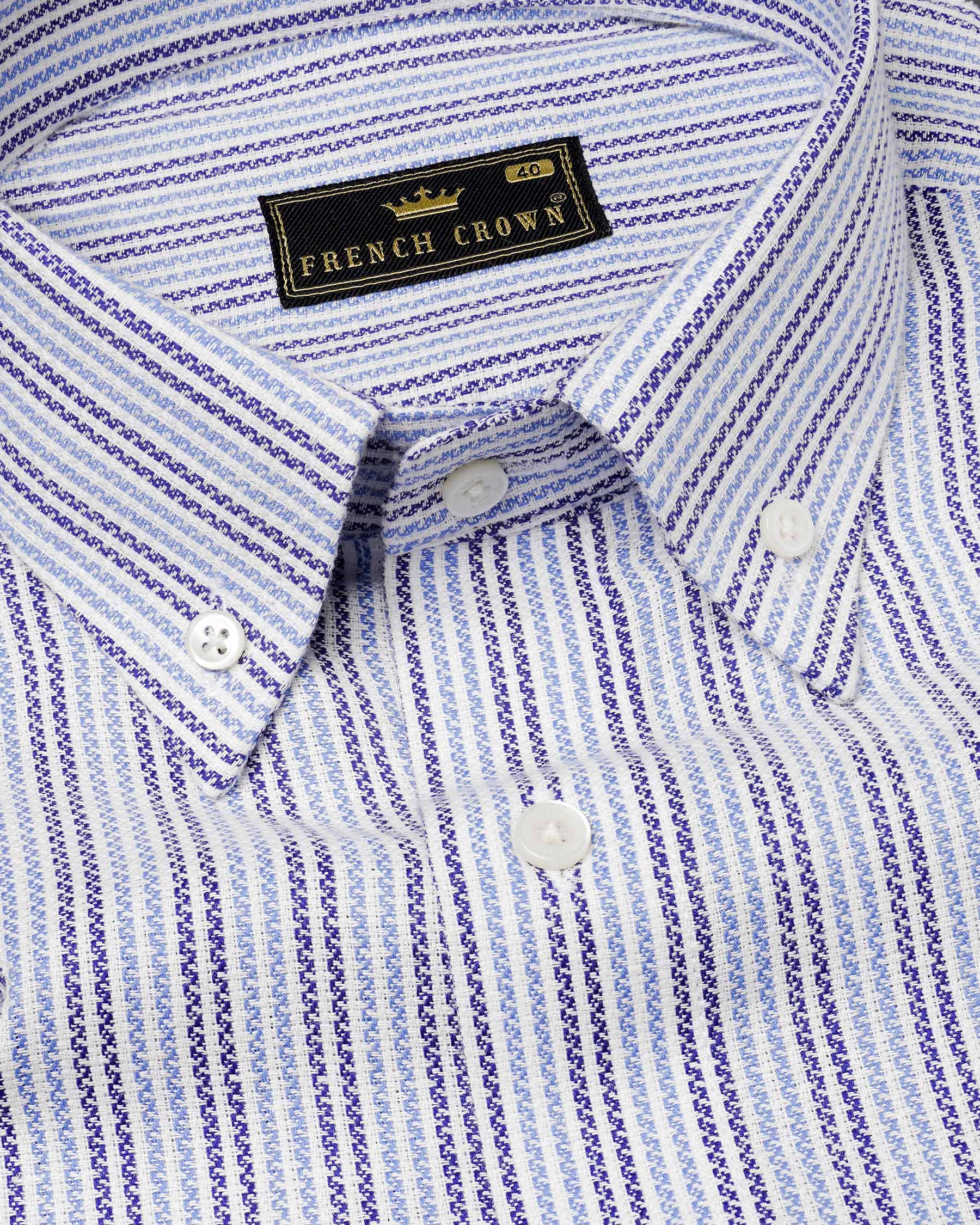 Meteorite Navy Blue with Pale Cerulean Blue Striped Dobby Textured Premium Giza Cotton Shirt  7465-BD-38, 7465-BD-H-38, 7465-BD-39, 7465-BD-H-39, 7465-BD-40, 7465-BD-H-40, 7465-BD-42, 7465-BD-H-42, 7465-BD-44, 7465-BD-H-44, 7465-BD-46, 7465-BD-H-46, 7465-BD-48, 7465-BD-H-48, 7465-BD-50, 7465-BD-H-50, 7465-BD-52, 7465-BD-H-52