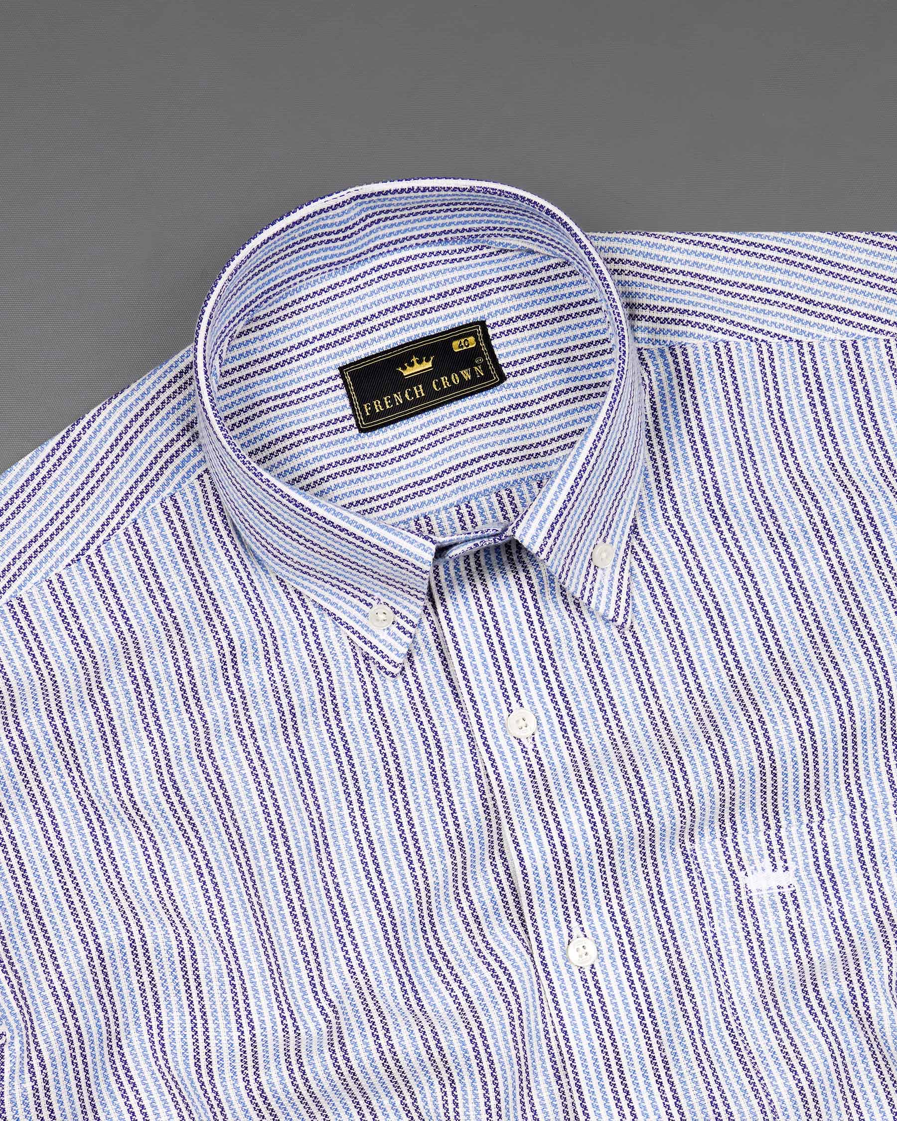 Meteorite Navy Blue with Pale Cerulean Blue Striped Dobby Textured Premium Giza Cotton Shirt  7465-BD-38, 7465-BD-H-38, 7465-BD-39, 7465-BD-H-39, 7465-BD-40, 7465-BD-H-40, 7465-BD-42, 7465-BD-H-42, 7465-BD-44, 7465-BD-H-44, 7465-BD-46, 7465-BD-H-46, 7465-BD-48, 7465-BD-H-48, 7465-BD-50, 7465-BD-H-50, 7465-BD-52, 7465-BD-H-52