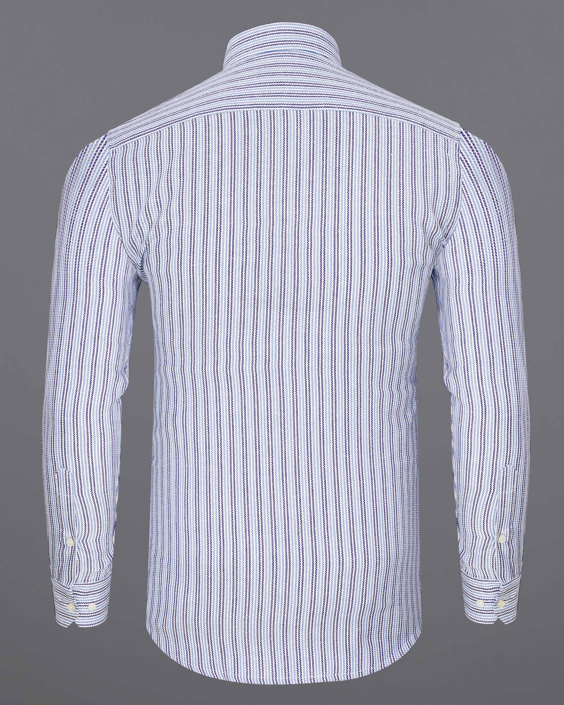 Meteorite Navy Blue with Pale Cerulean Blue Striped Dobby Textured Premium Giza Cotton Shirt  7465-BD-38, 7465-BD-H-38, 7465-BD-39, 7465-BD-H-39, 7465-BD-40, 7465-BD-H-40, 7465-BD-42, 7465-BD-H-42, 7465-BD-44, 7465-BD-H-44, 7465-BD-46, 7465-BD-H-46, 7465-BD-48, 7465-BD-H-48, 7465-BD-50, 7465-BD-H-50, 7465-BD-52, 7465-BD-H-52