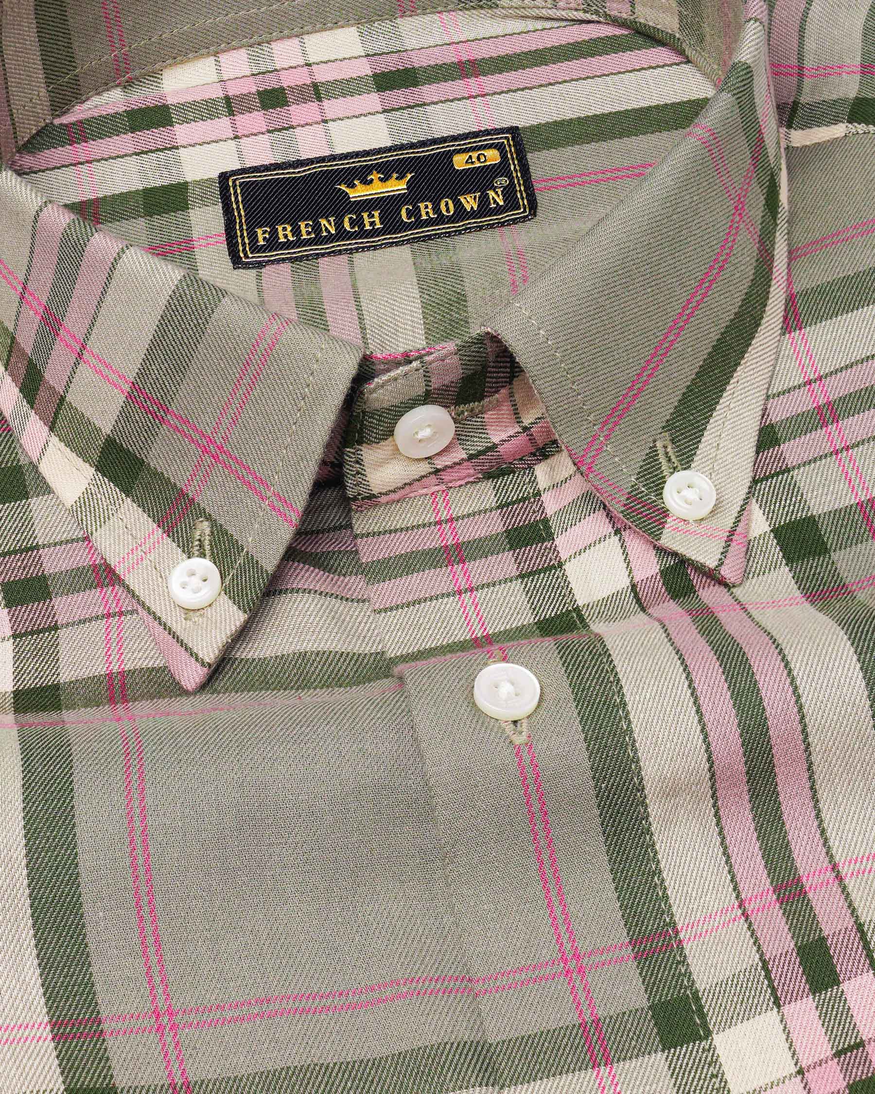 Mountain Mist Green Twill Plaid Premium Cotton Shirt 7481-BD-38, 7481-BD-H-38, 7481-BD-39, 7481-BD-H-39, 7481-BD-40, 7481-BD-H-40, 7481-BD-42, 7481-BD-H-42, 7481-BD-44, 7481-BD-H-44, 7481-BD-46, 7481-BD-H-46, 7481-BD-48, 7481-BD-H-48, 7481-BD-50, 7481-BD-H-50, 7481-BD-52, 7481-BD-H-52